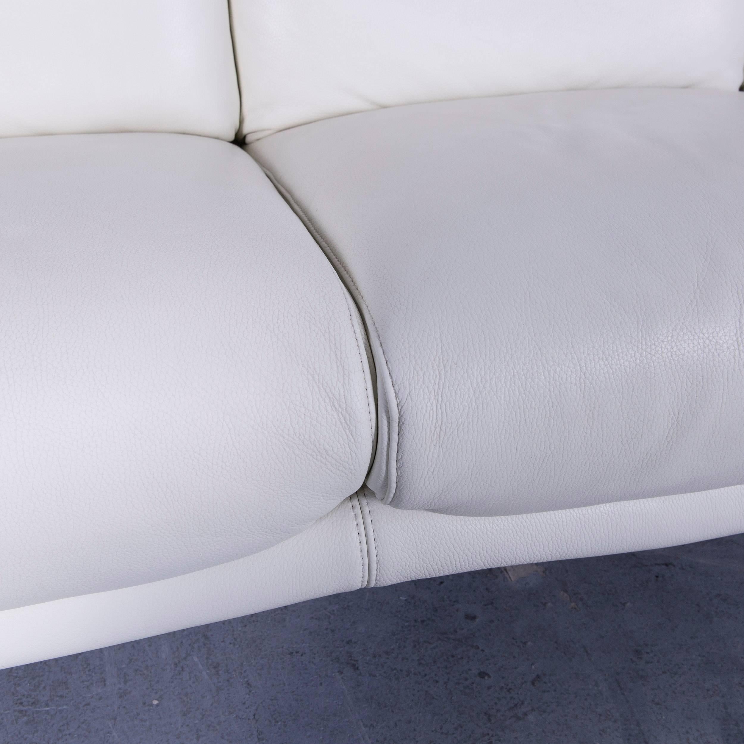Willi Schillig Leather Sofa Off-White Three-Seat For Sale 3