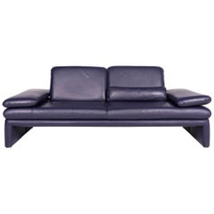 Willi Schillig Leather Sofa Purple Two-Seat Couch