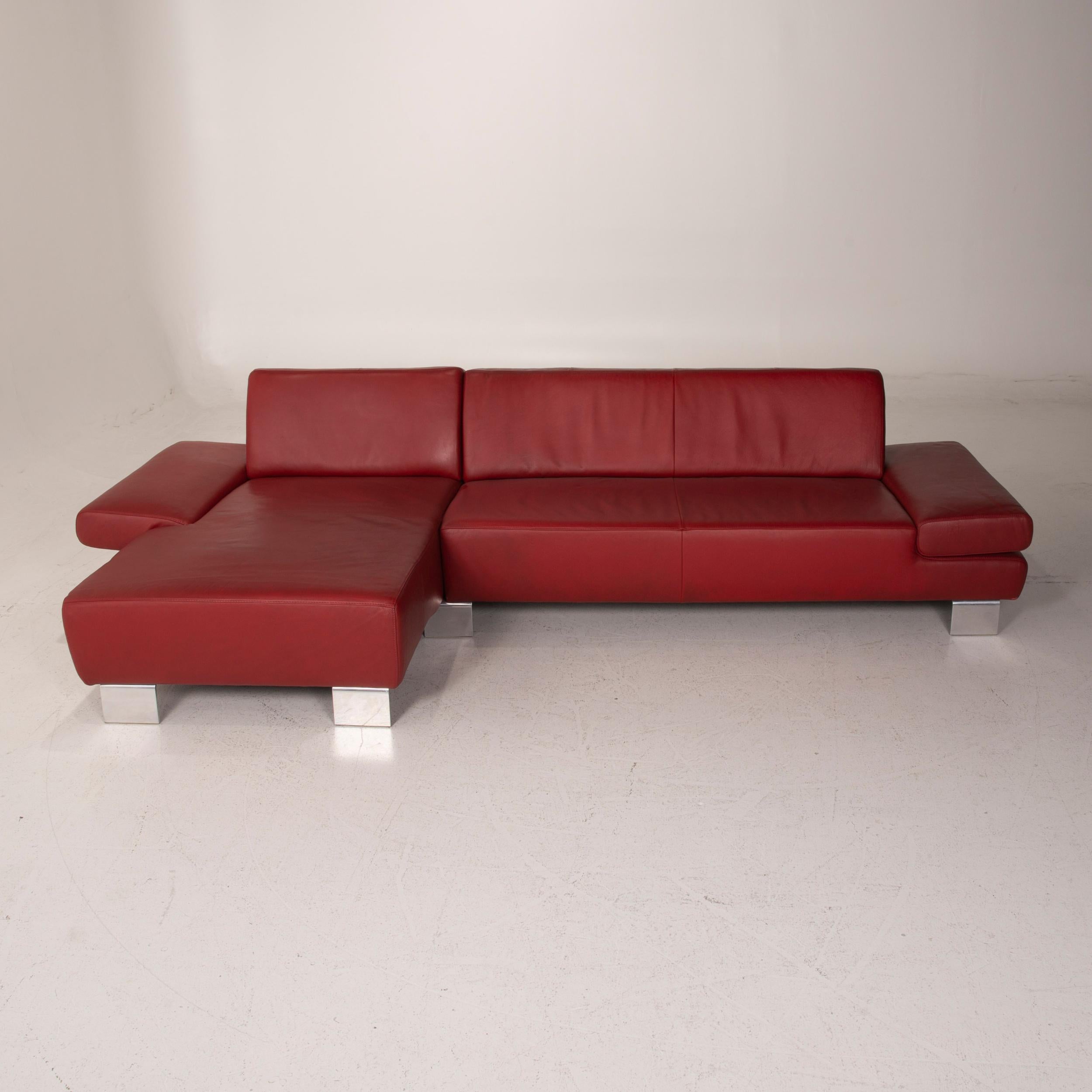 Willi Schillig Leather Sofa Red Corner Sofa For Sale 1