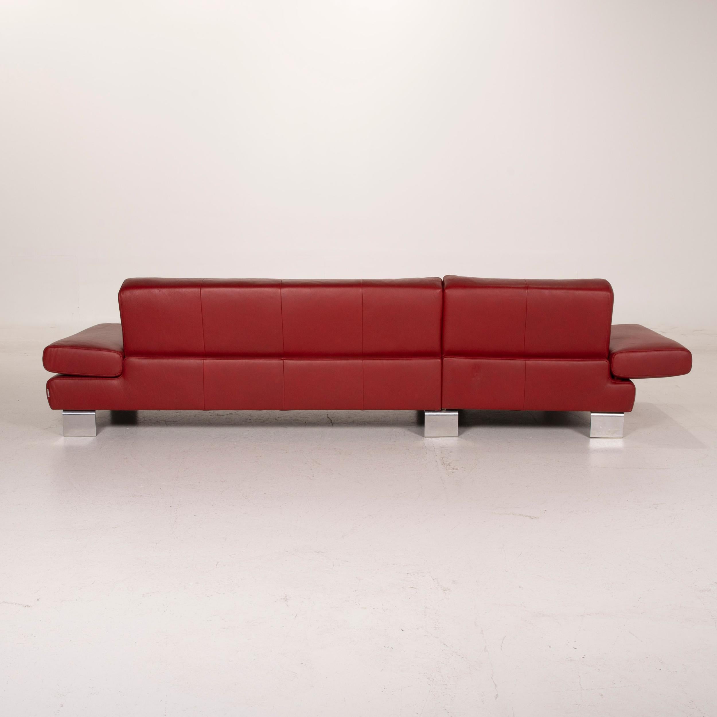 Willi Schillig Leather Sofa Red Corner Sofa For Sale 3
