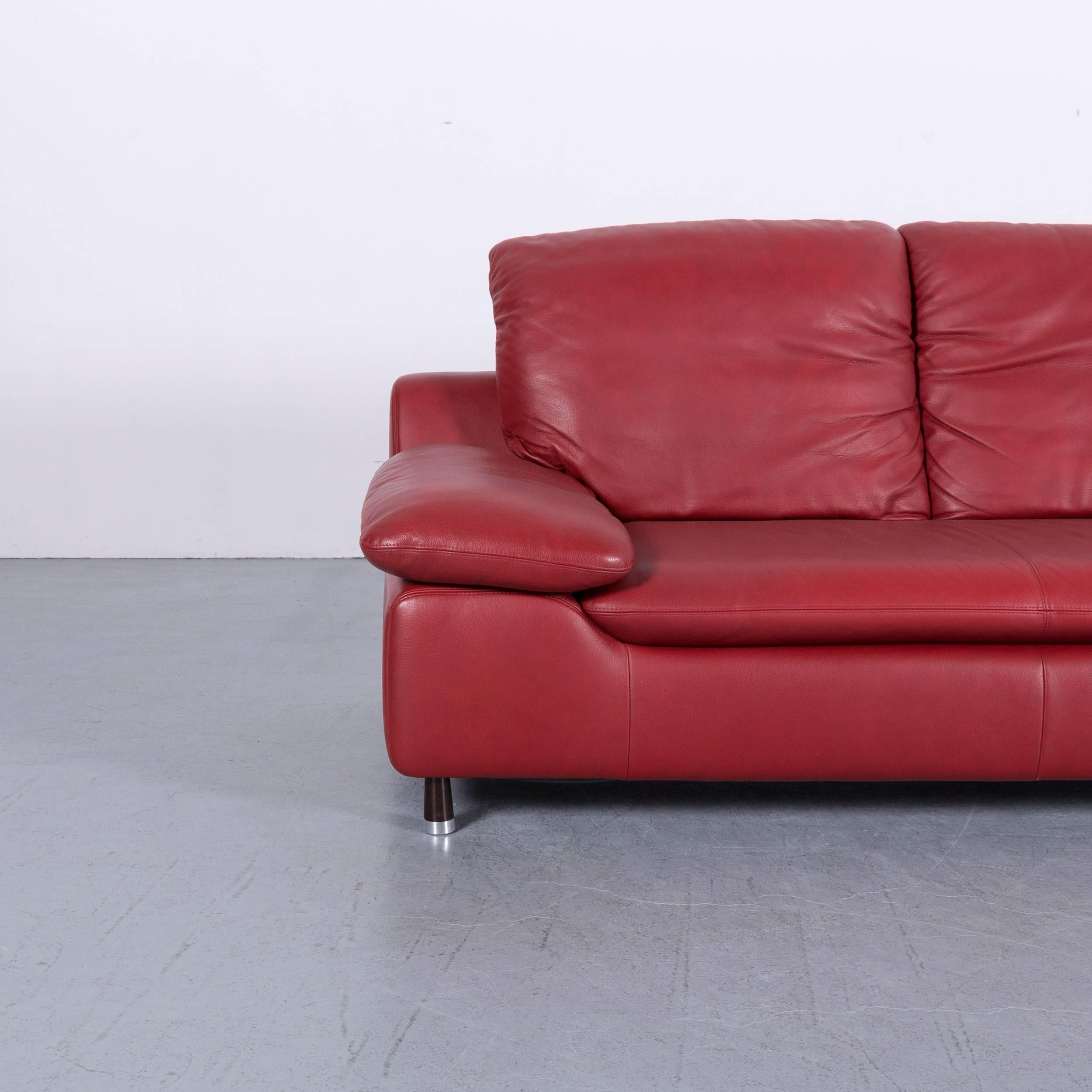 We bring to you an Willi Schillig leather sofa red two-seat couch.

































   