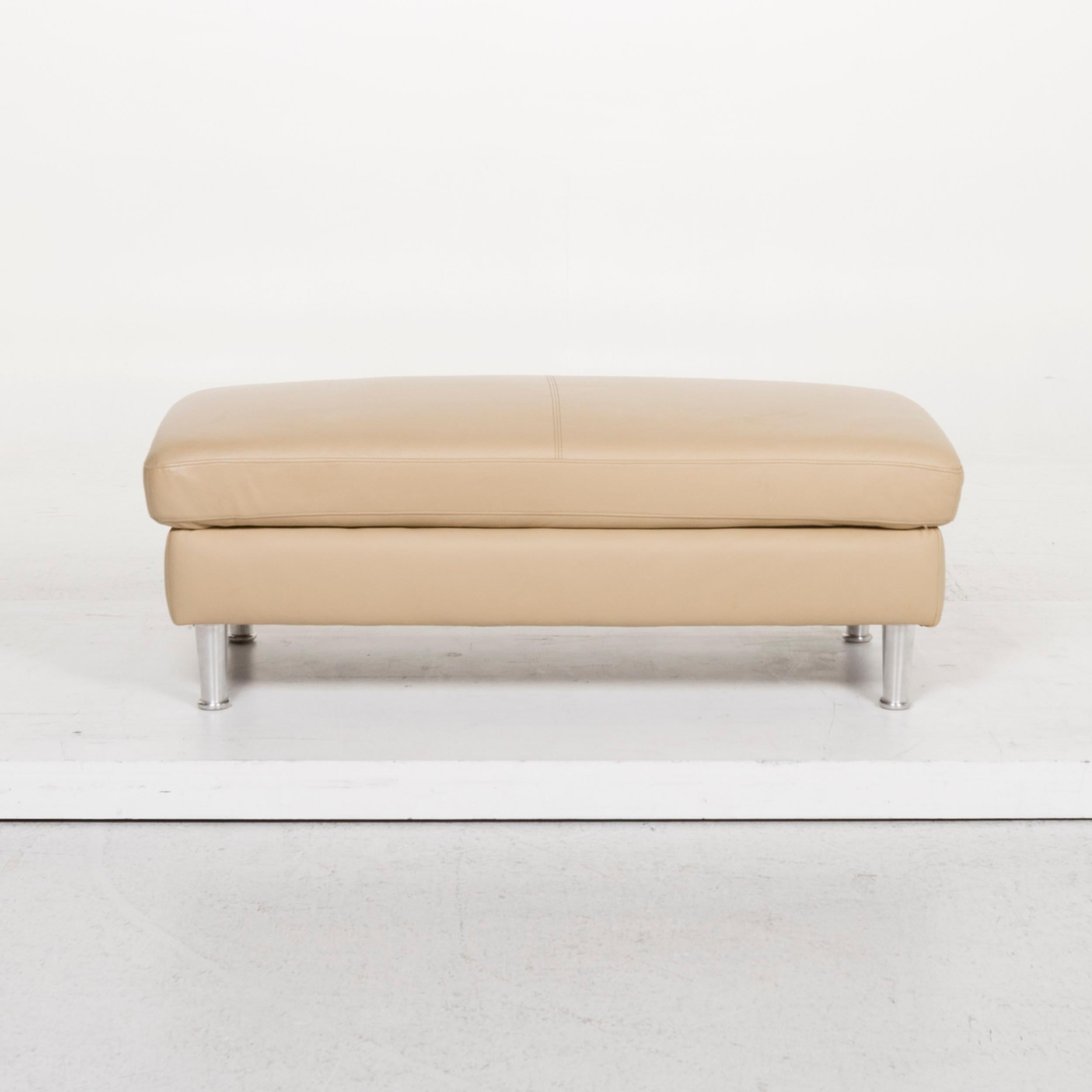 Willi Schillig Leather Sofa Set Beige Corner Sofa Stool For Sale 10