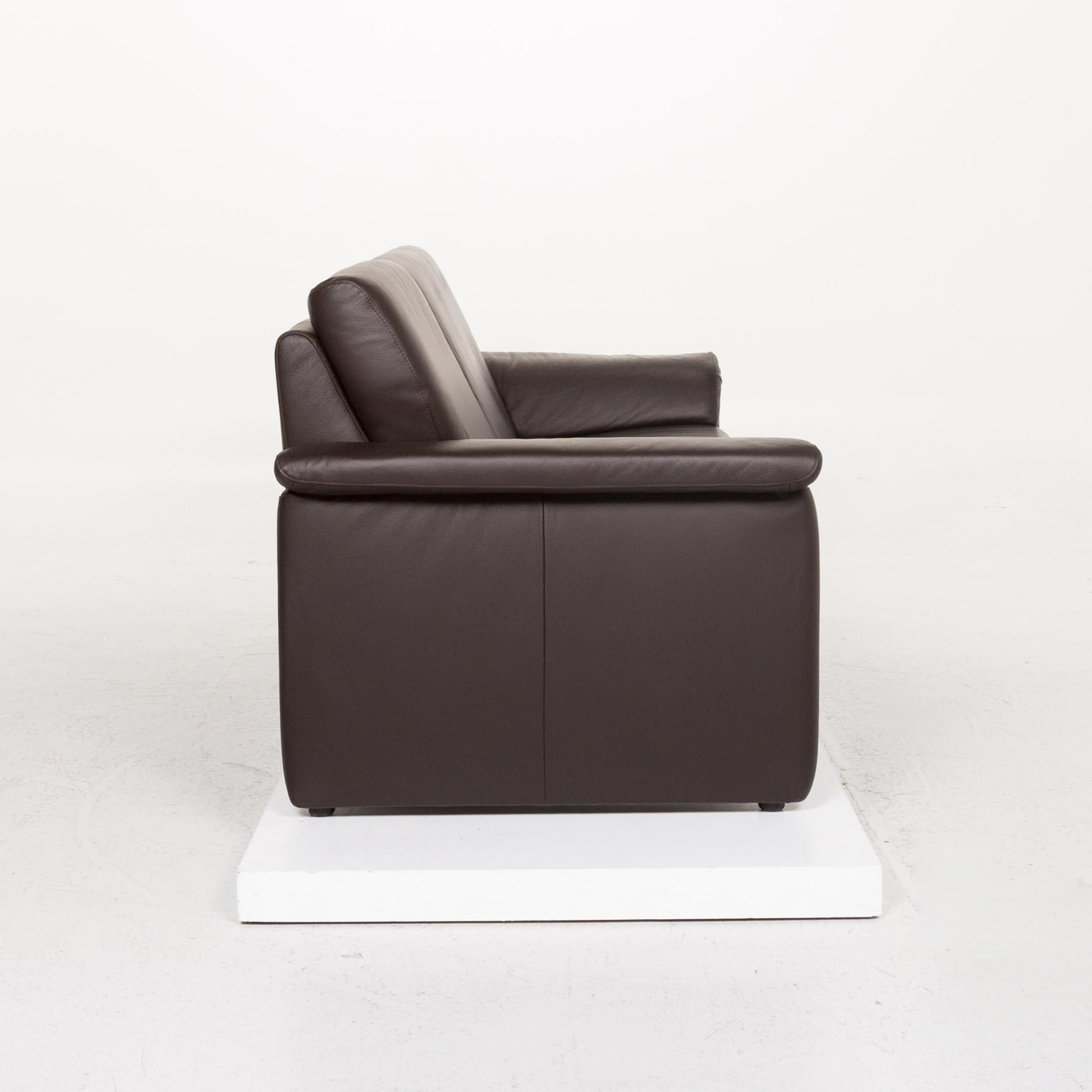 Willi Schillig Leather Sofa Set Brown Dark Brown Couch 3