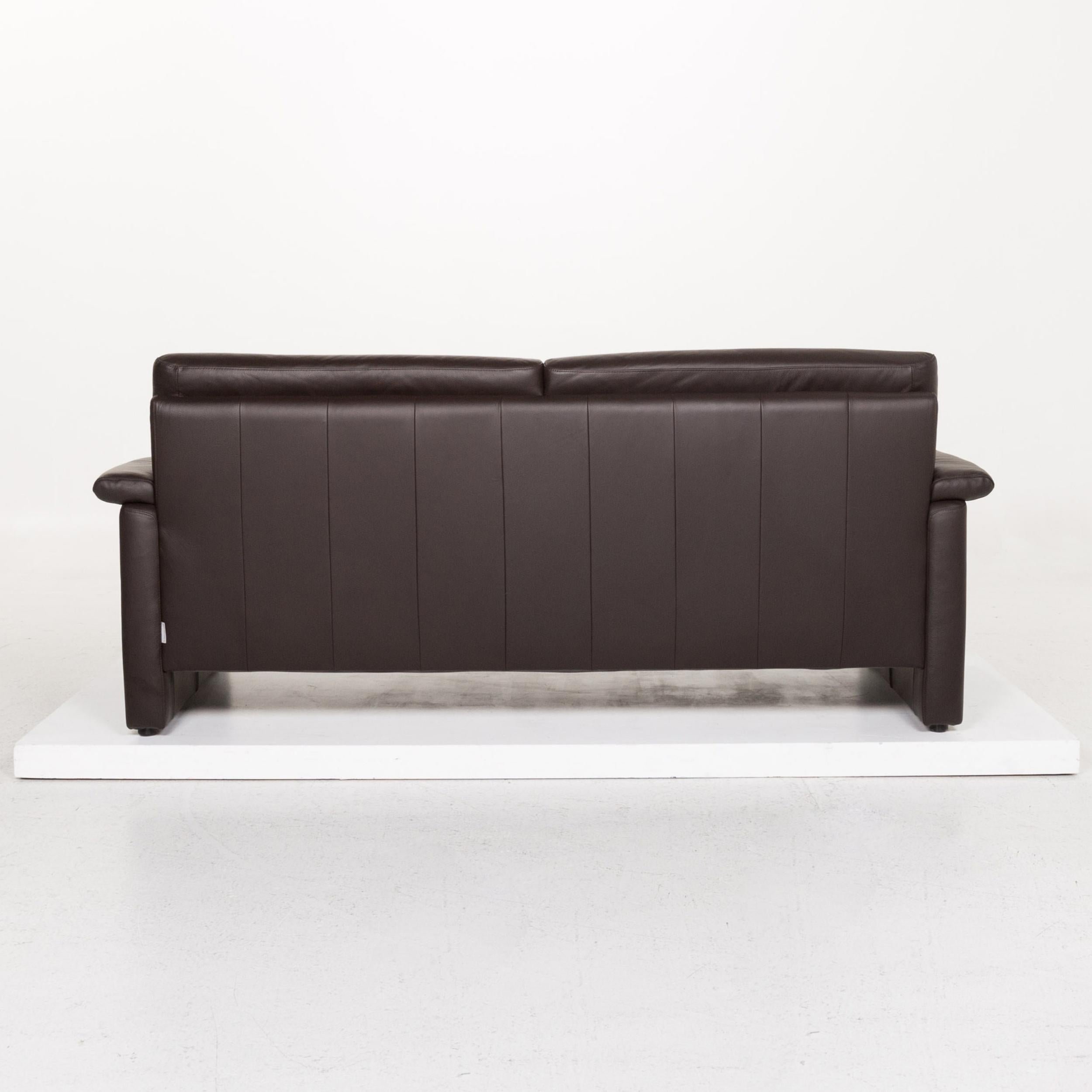 Willi Schillig Leather Sofa Set Brown Dark Brown Couch 4