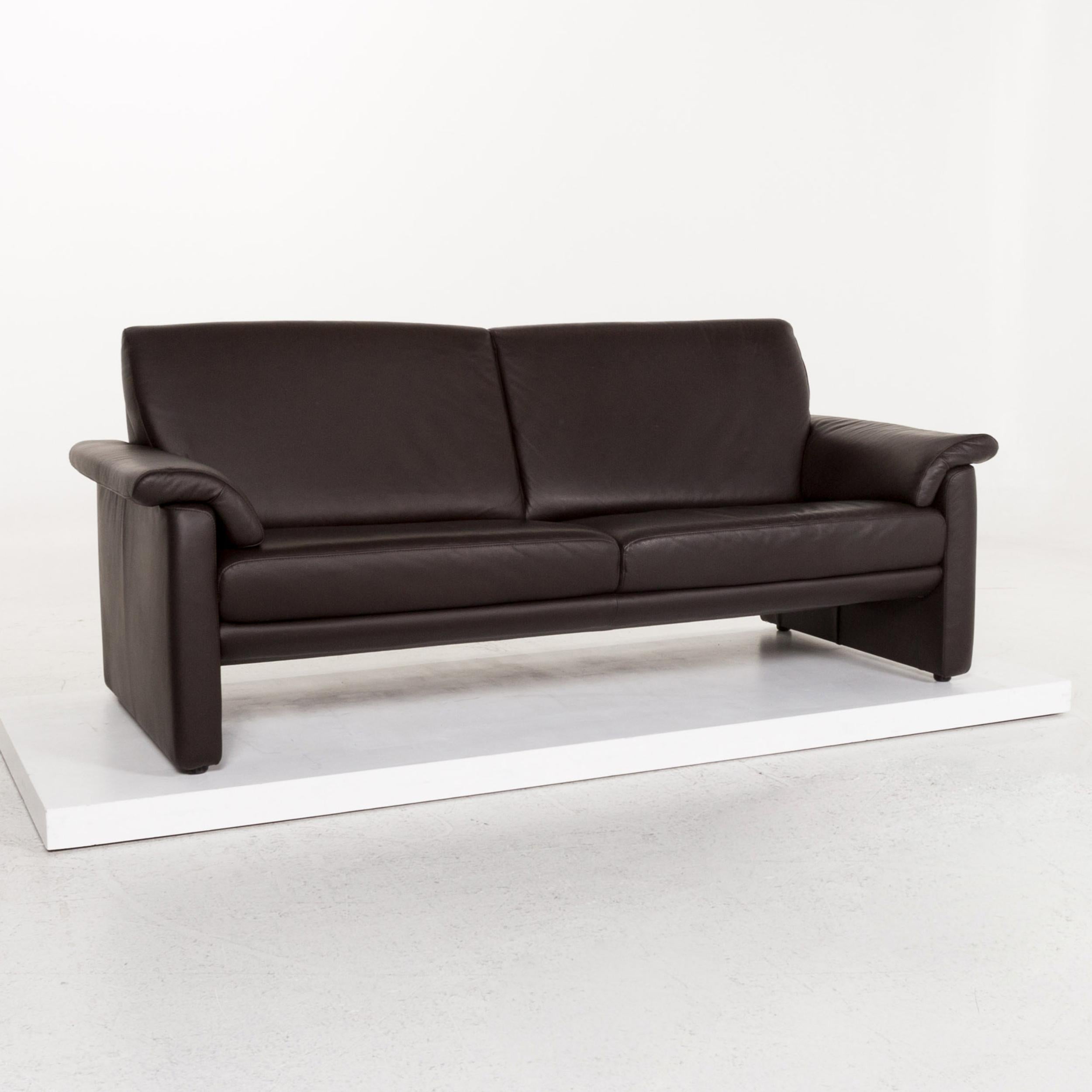 Willi Schillig Leather Sofa Set Brown Dark Brown Couch 1