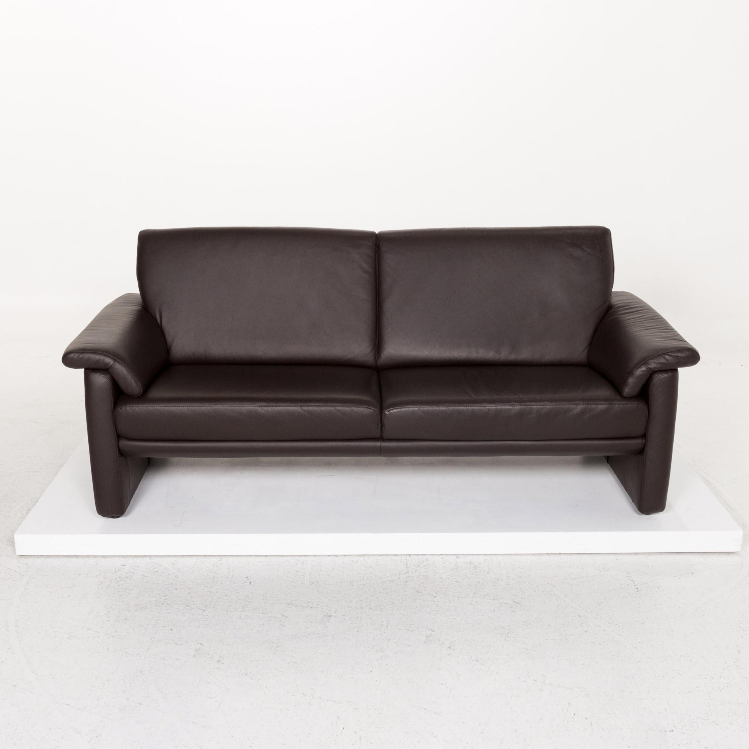 Willi Schillig Leather Sofa Set Brown Dark Brown Couch 2