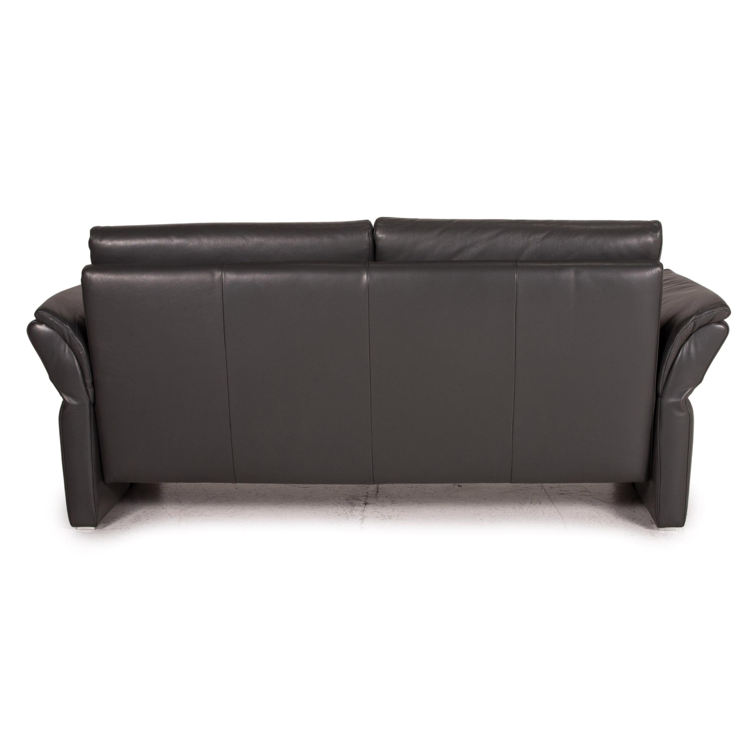 Willi Schillig Leather Sofa Set Gray 2x Two-Seater 7