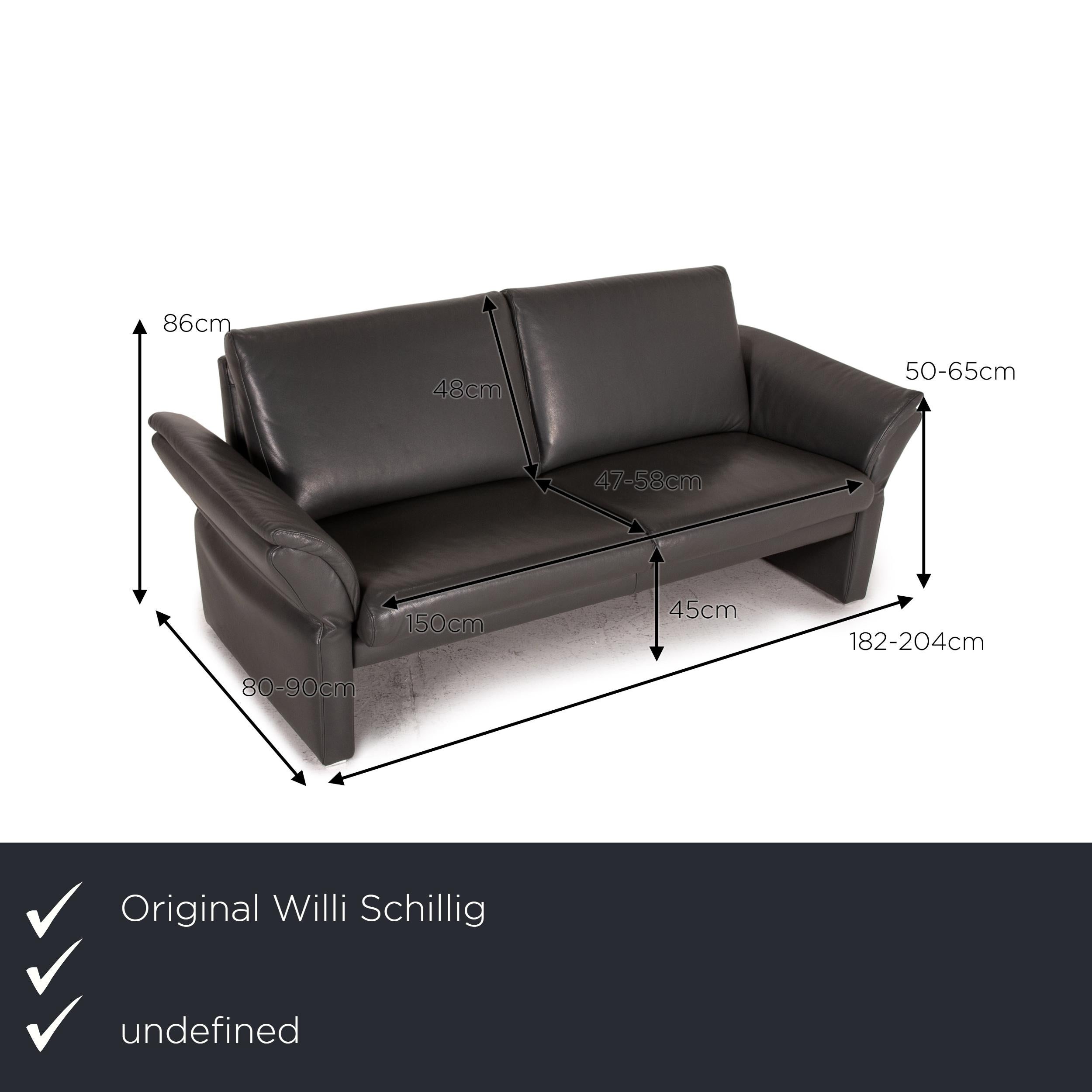 We present to you a Willi Schillig leather sofa set gray 2x two-seater.
 

 Product measurements in centimeters:
 

Depth: 80
Width: 182
Height: 86
Seat height: 45
Rest height: 50
Seat depth: 47
Seat width: 150
Back height: 48.
 