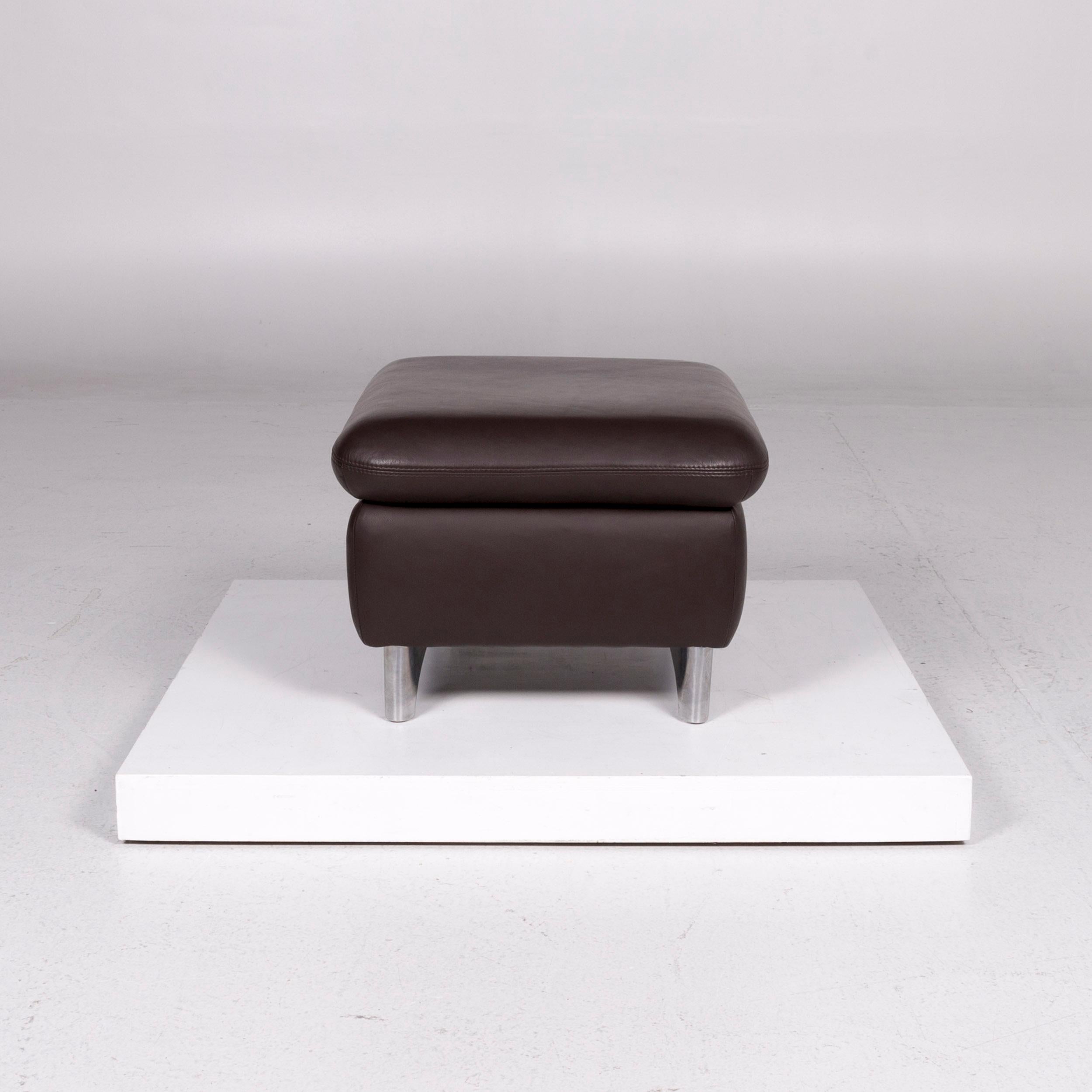 Willi Schillig Leather Stool Brown Stool 1