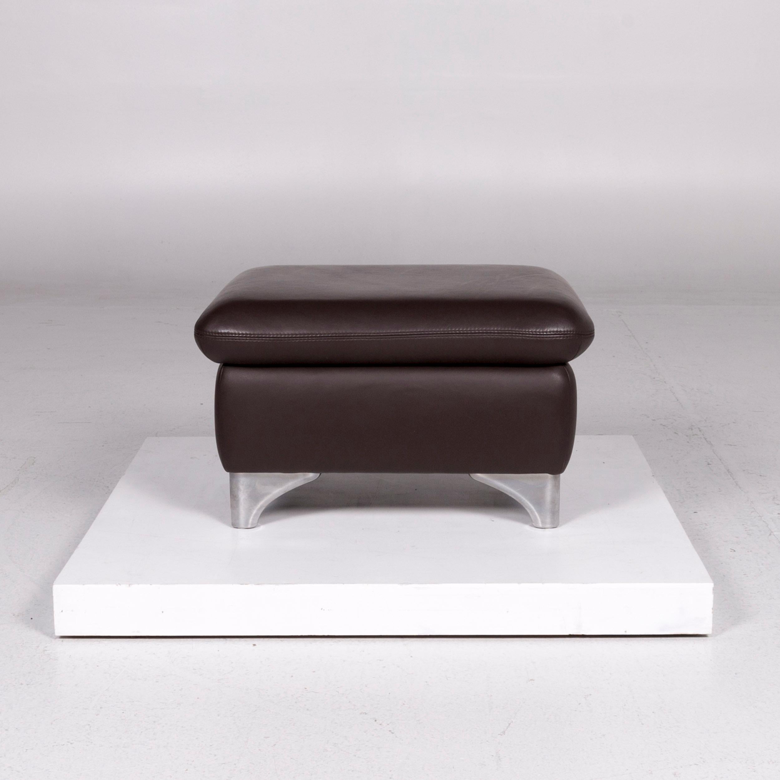 Willi Schillig Leather Stool Brown Stool 2