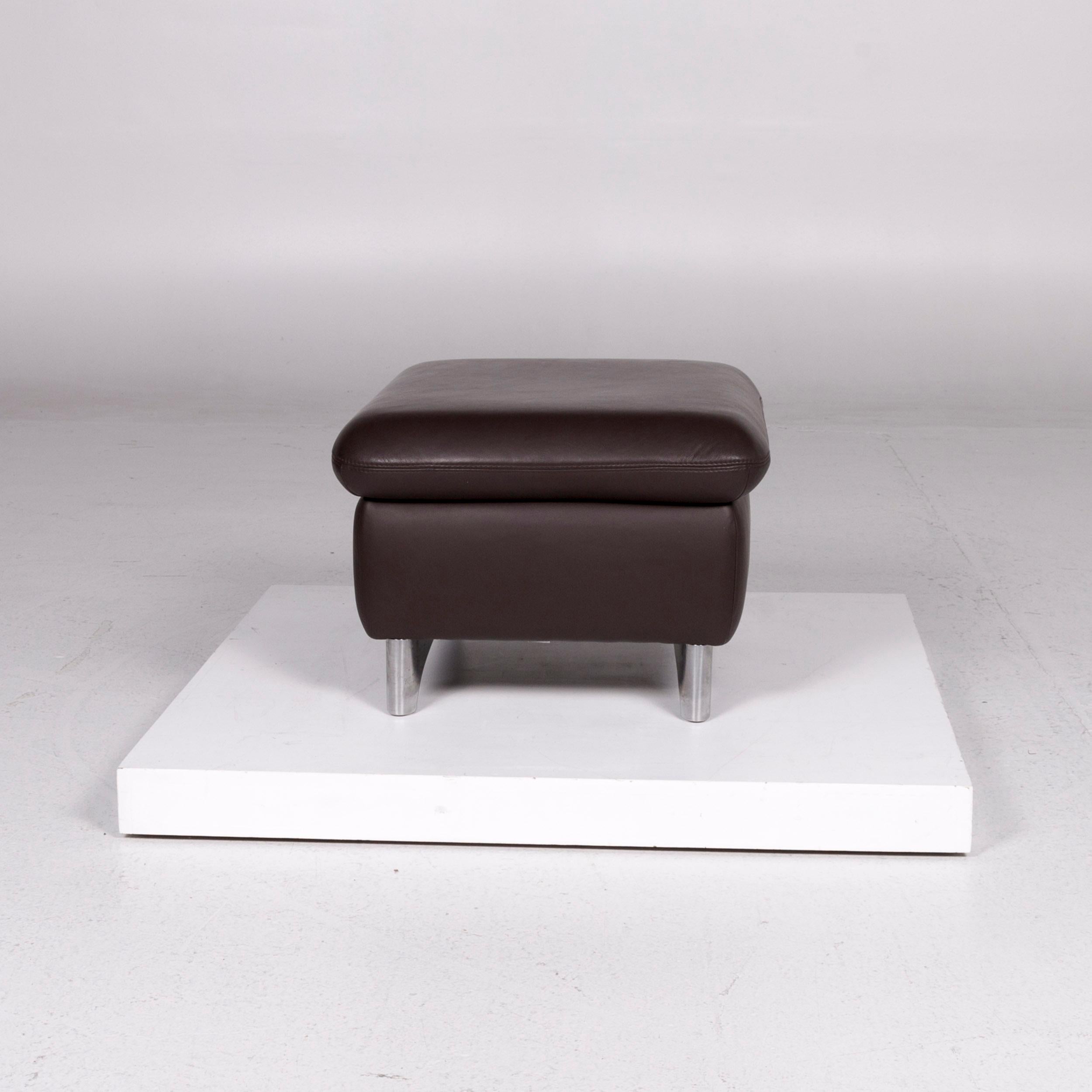 Willi Schillig Leather Stool Brown Stool 3
