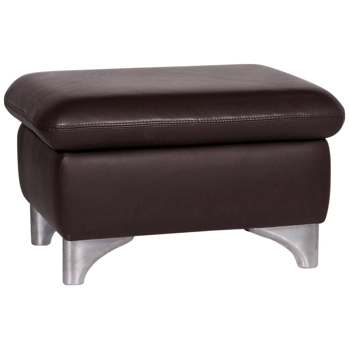 Willi Schillig Leather Stool Brown Stool