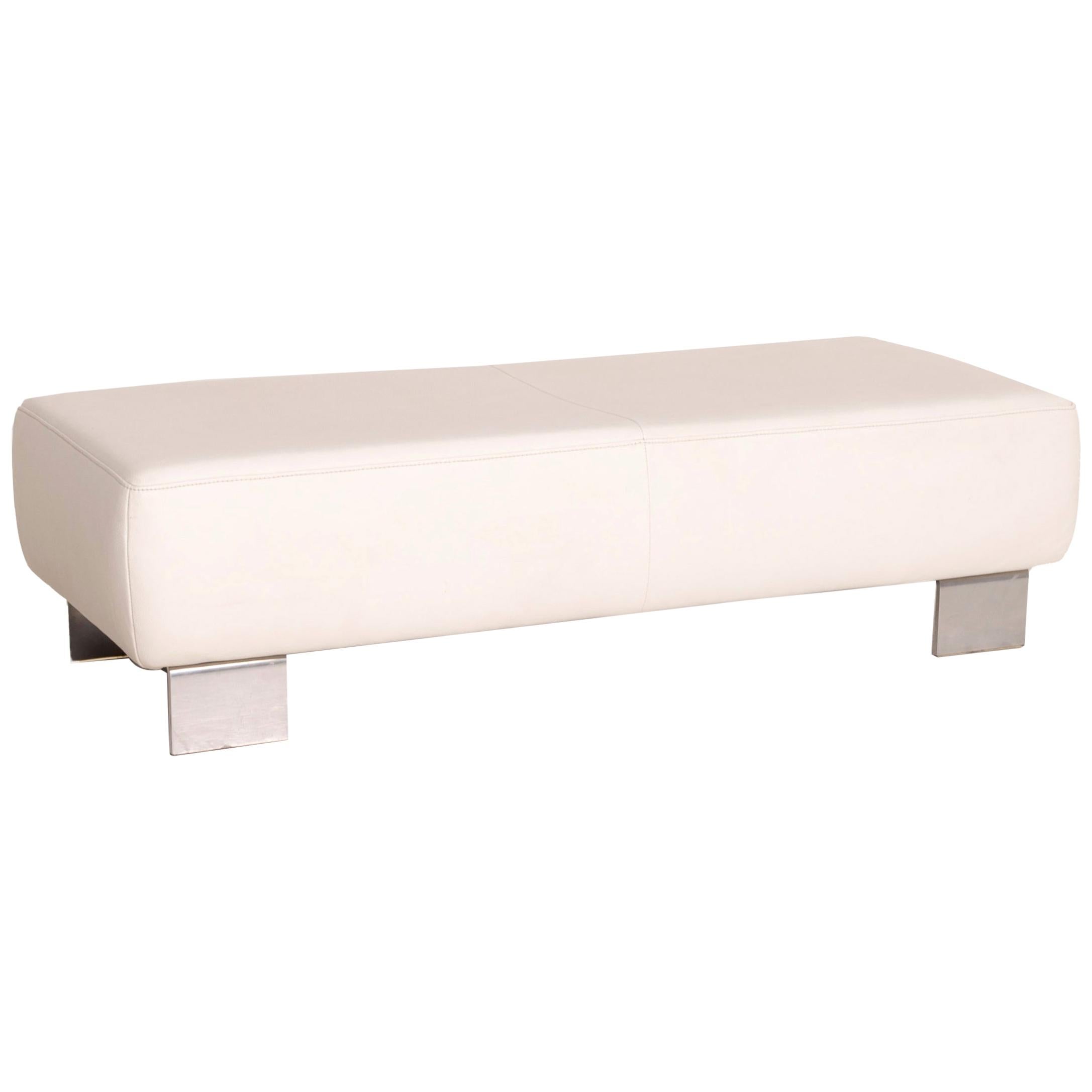 Willi Schillig Leather Stool Cream