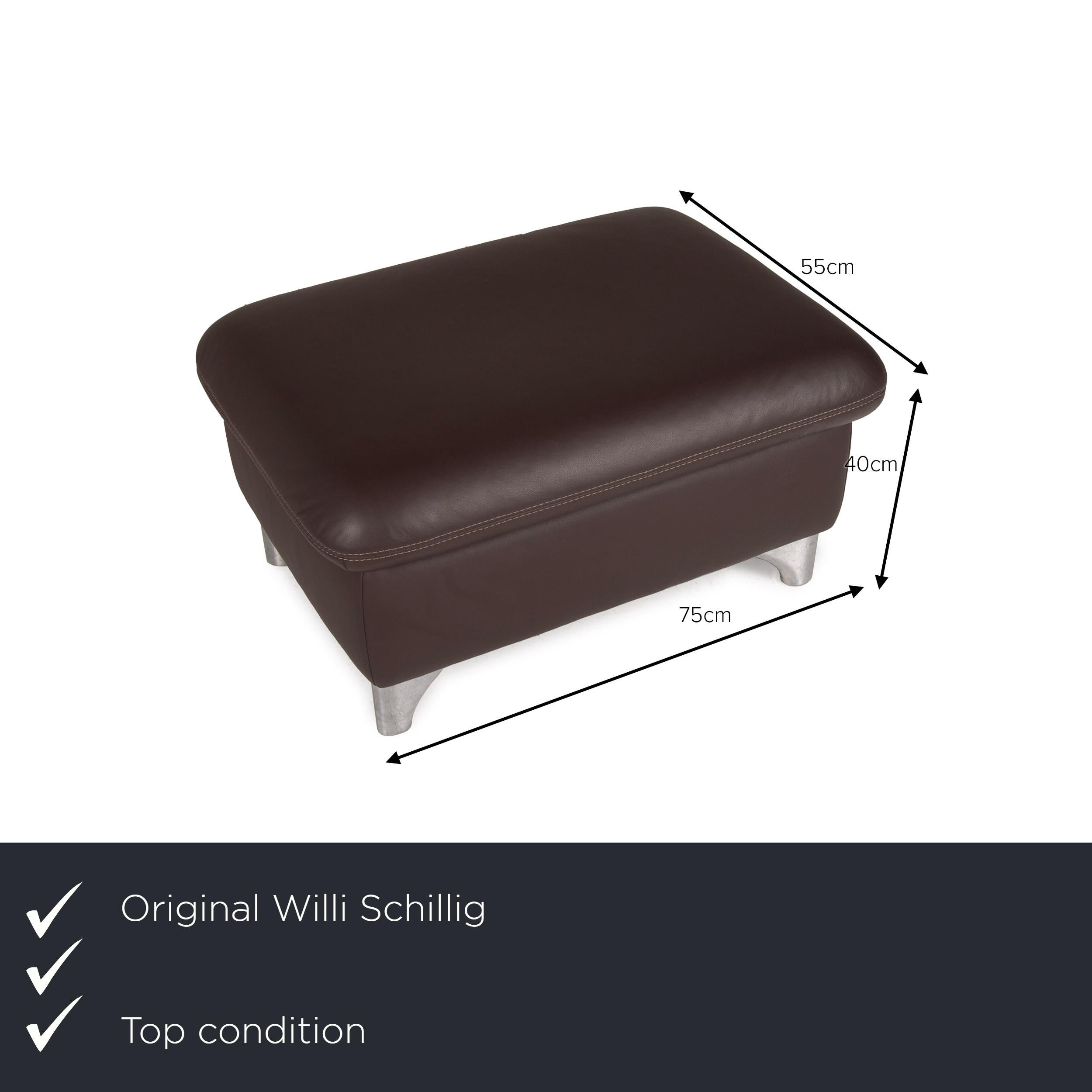 We present to you a Willi Schillig leather stool dark brown.
 

 Product measurements in centimeters:
 

Depth: 55
 Width: 75
 Height: 40
 Seat height: 40.





 