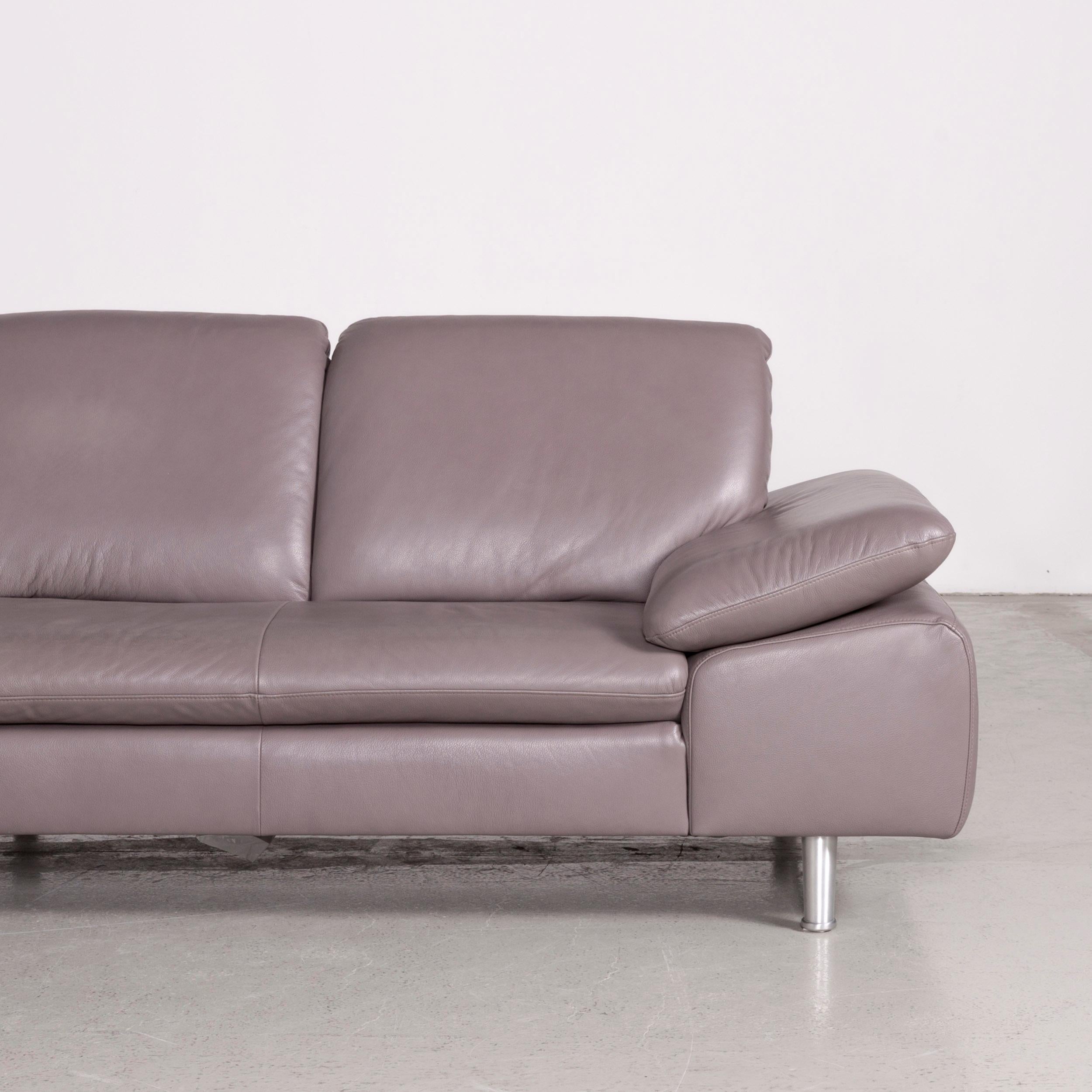 Willi Schillig Loop Designer Leather Corner Sofa Purple Genuine Leather