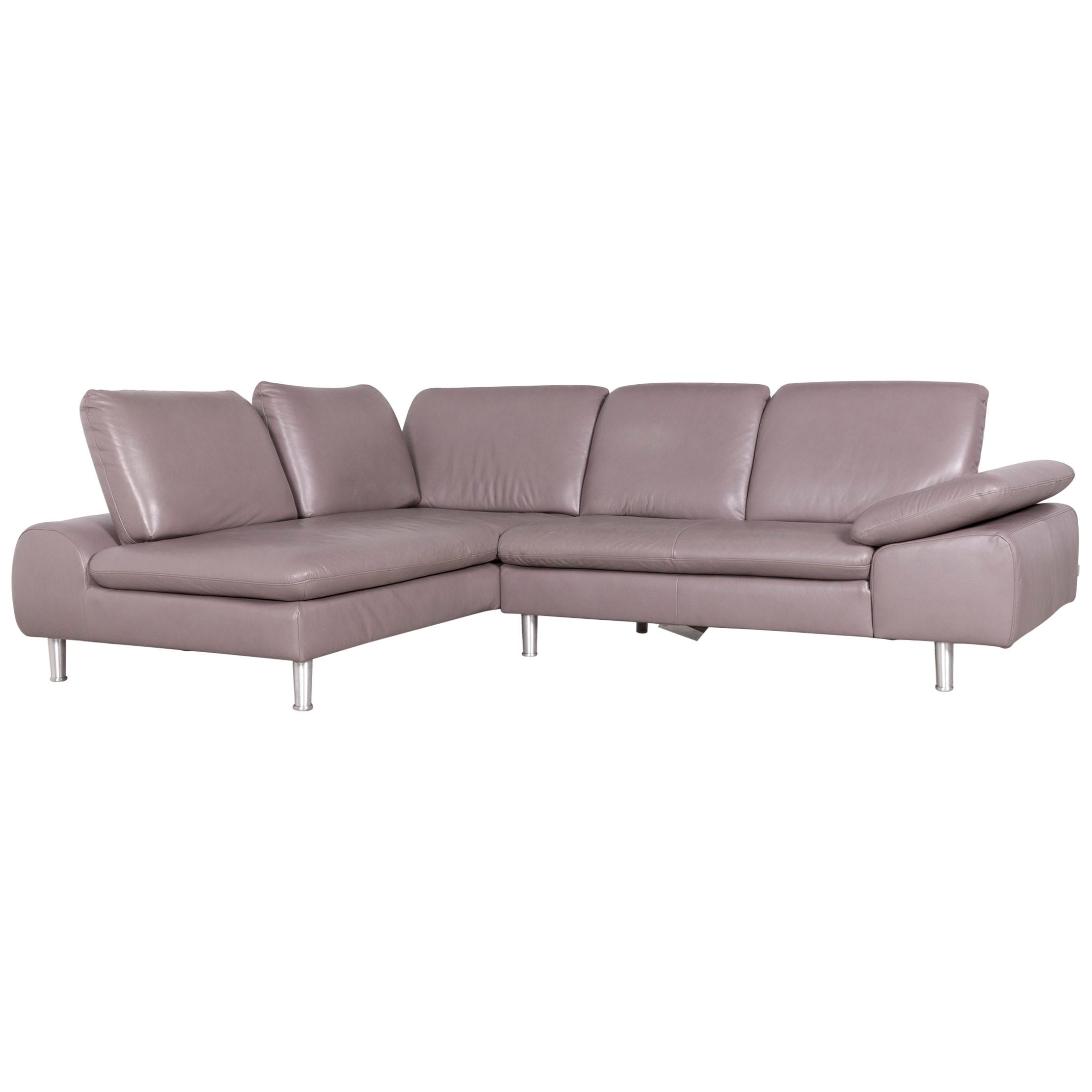 Willi Schillig Loop Designer Leather Corner Sofa Purple Genuine Leather