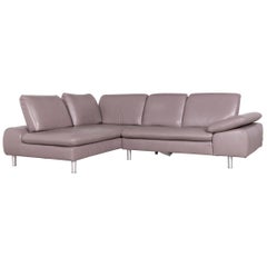 Willi Schillig Loop Designer Leather Corner Sofa Purple Genuine Leather Sofa