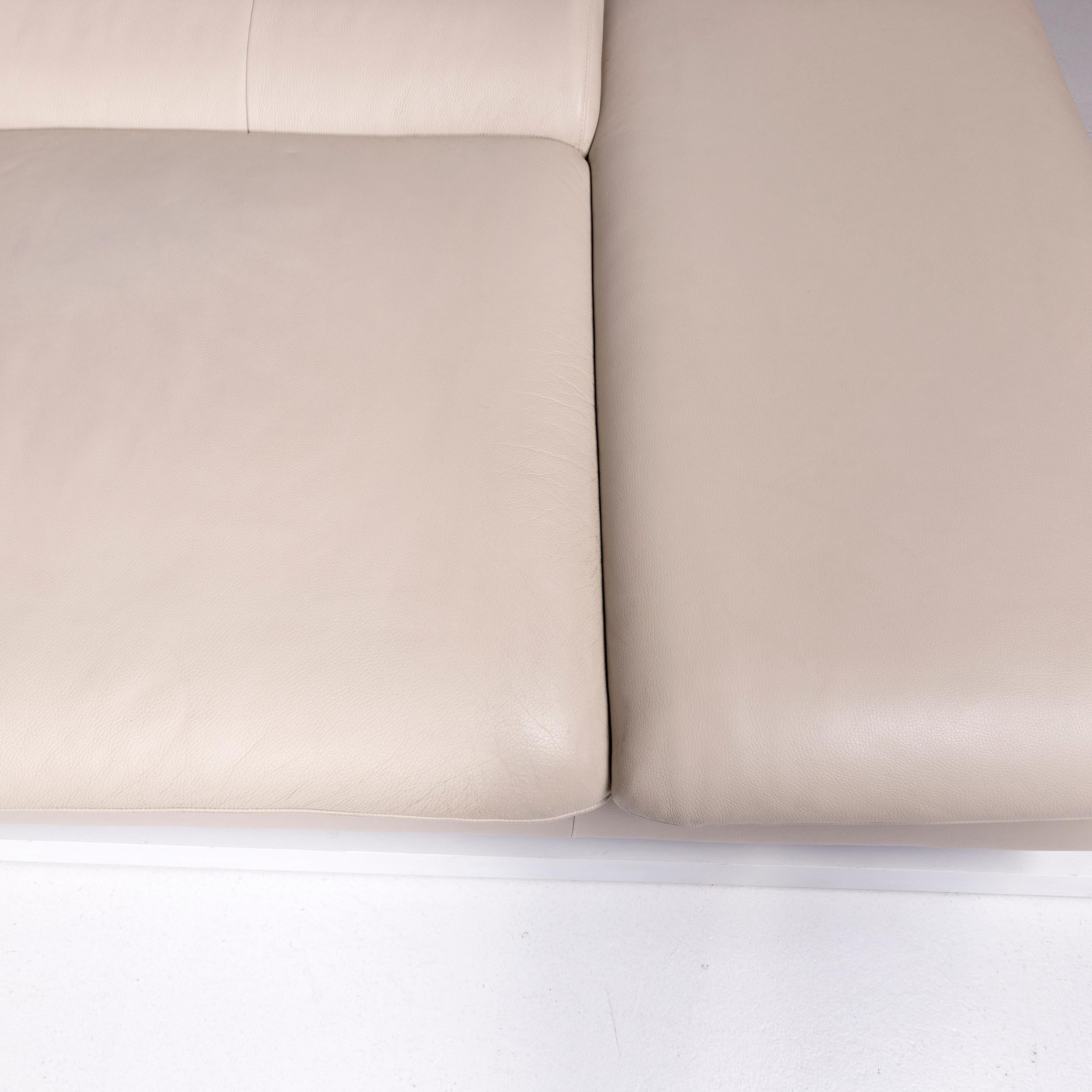 Willi Schillig Loop Designer Leder-Sofa mit beigem Ecksofa im Zustand „Gut“ im Angebot in Cologne, DE