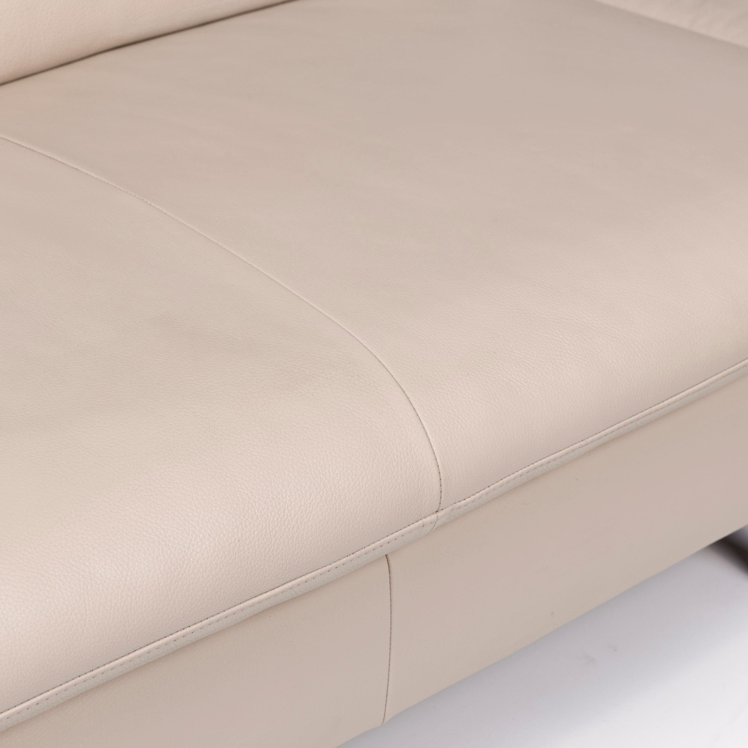 Willi Schillig Loop Designer Leder-Sofa mit beigem Ecksofa im Angebot 1