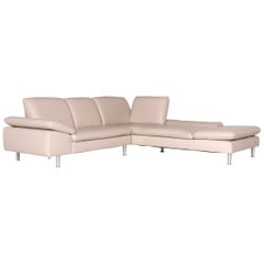 Willi Schillig Loop Designer Leder-Sofa mit beigem Ecksofa