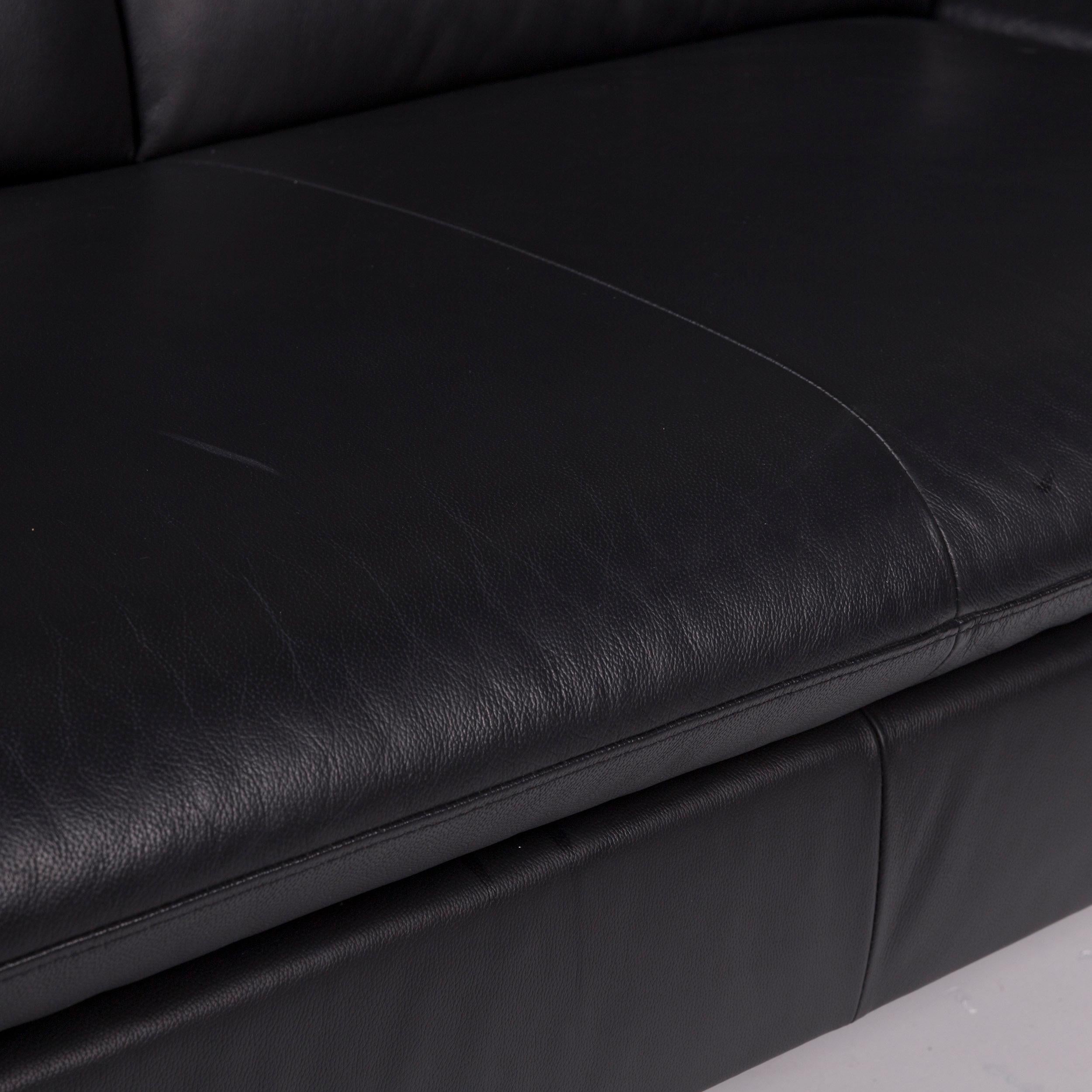 Willi Schillig Loop Designer Leder-Sofa mit schwarzem Ecksofa im Zustand „Gut“ im Angebot in Cologne, DE