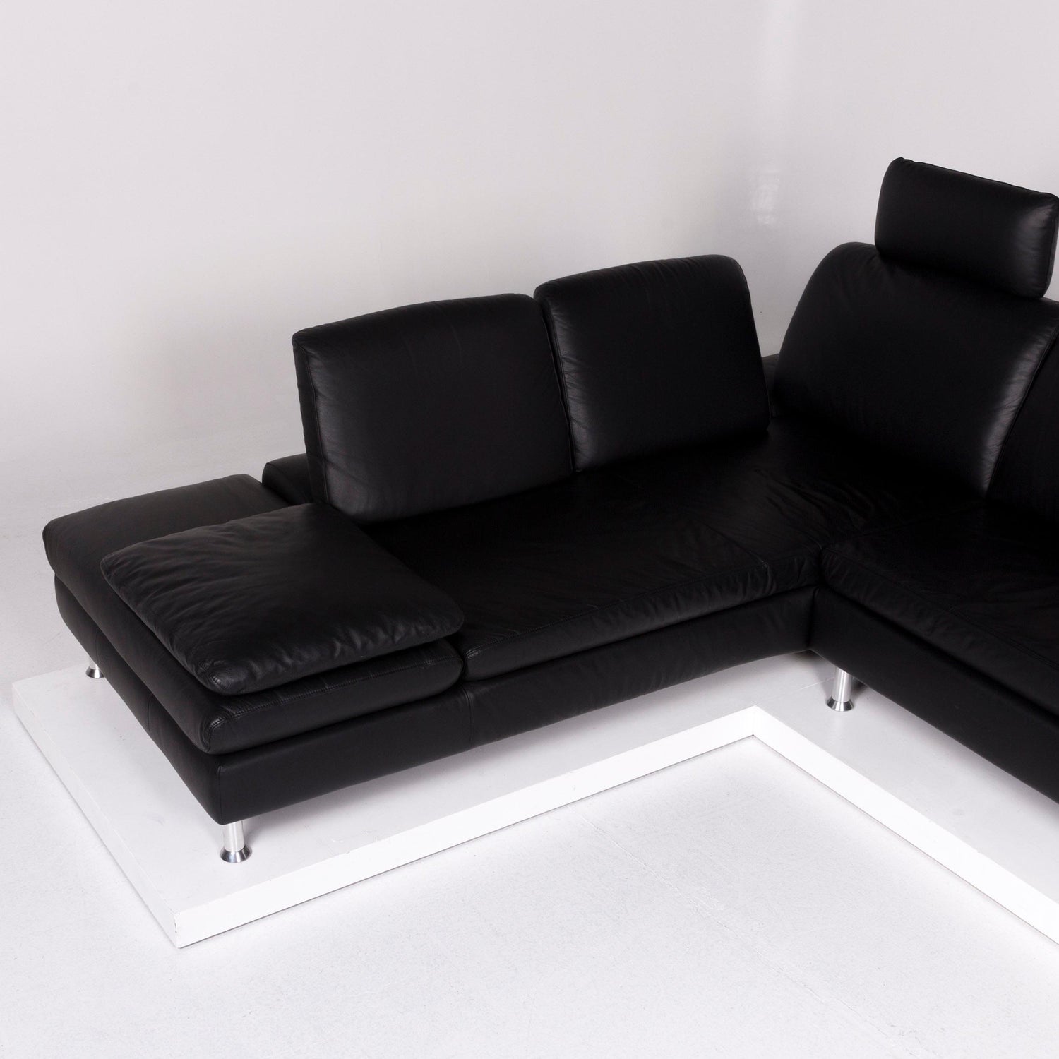 Willi Schillig Loop Designer Leder Sofa Schwarz Ecksofa