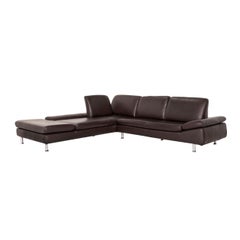 Willi Schillig Loop Leather Corner Sofa Brown Dark Brown Function Sofa Couch