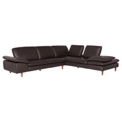 Willi Schillig Loop Leather Corner Sofa Brown Sofa Function Couch