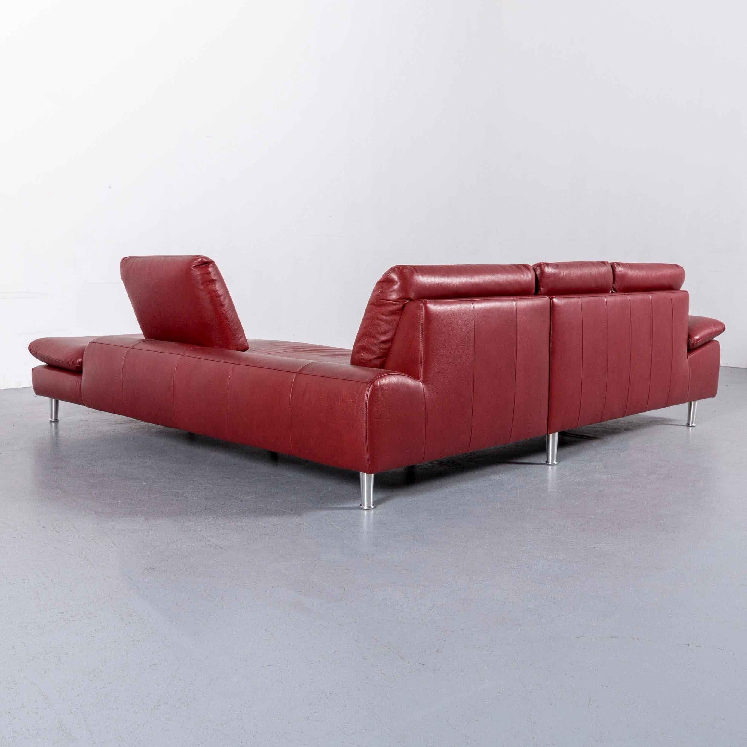 Willi Schillig Loop Leather Corner-Sofa Red Couch 5