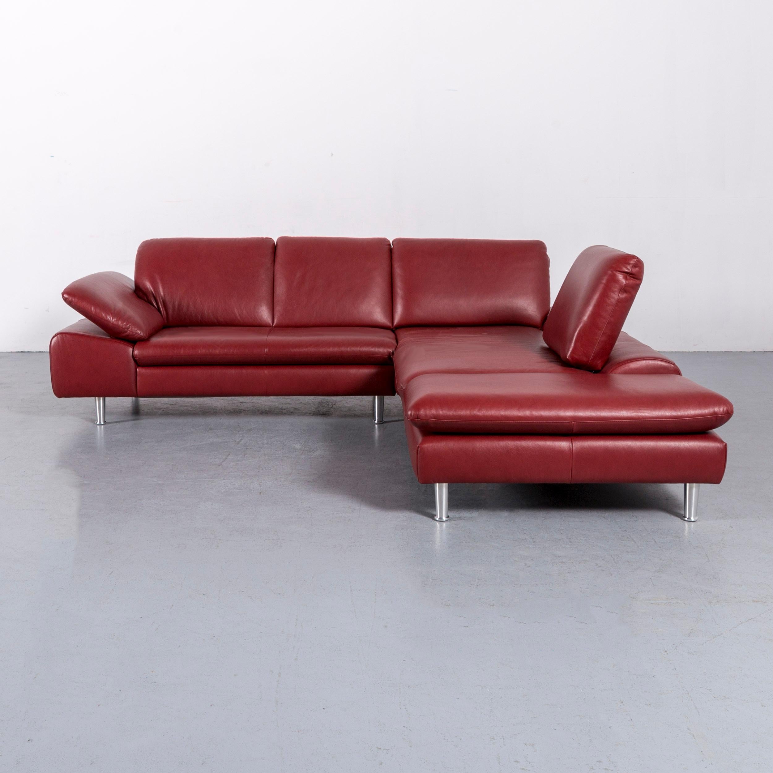 Willi Schillig Loop Leather Corner-Sofa Red Couch 3