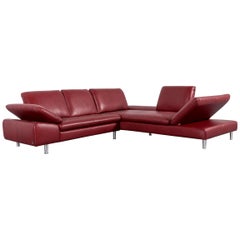 Willi Schillig Loop Leather Corner-Sofa Red Couch