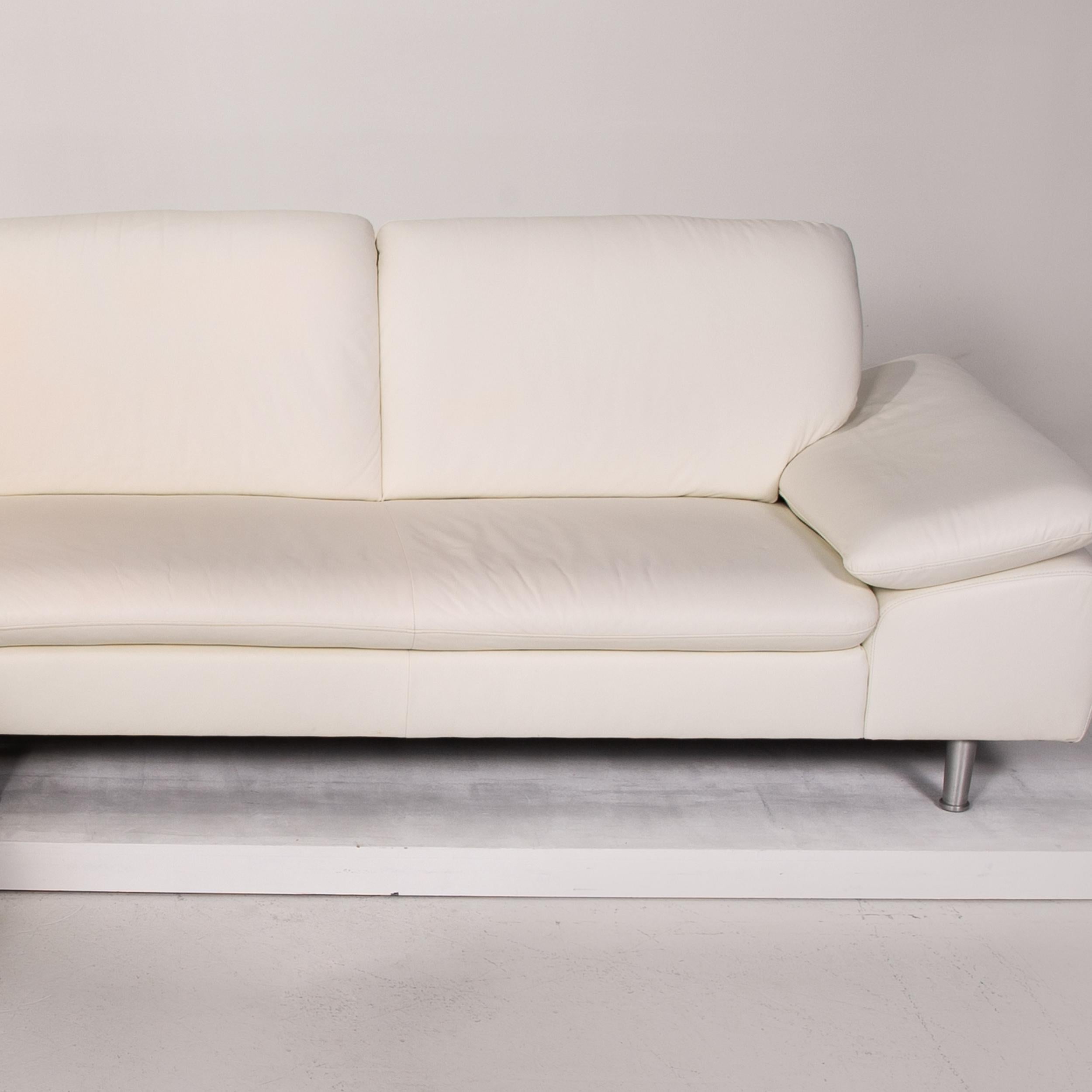 Willi Schillig Loop Leather Corner Sofa White Sofa Function Couch 5