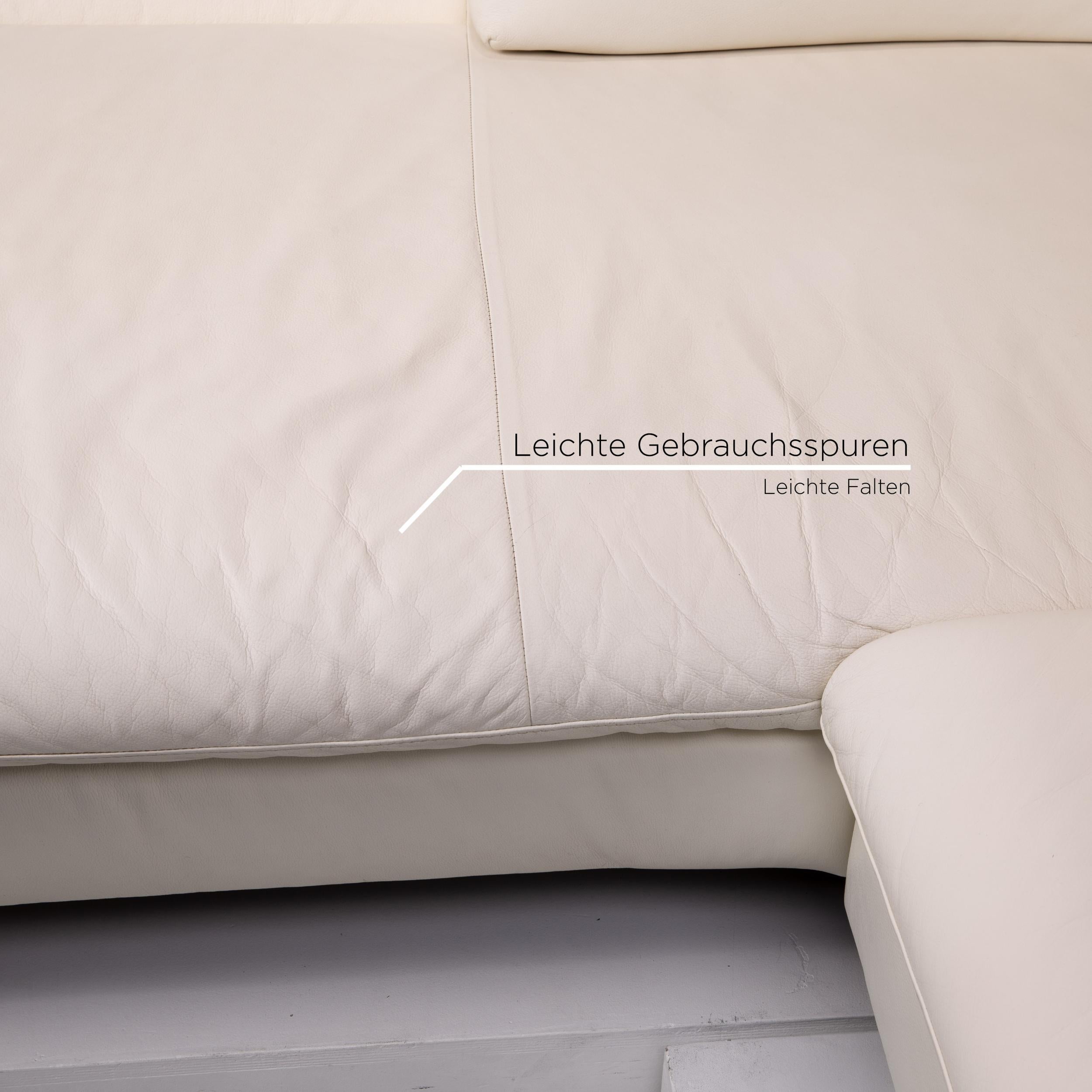 Willi Schillig Loop Leather Corner Sofa White Sofa Function Couch 1