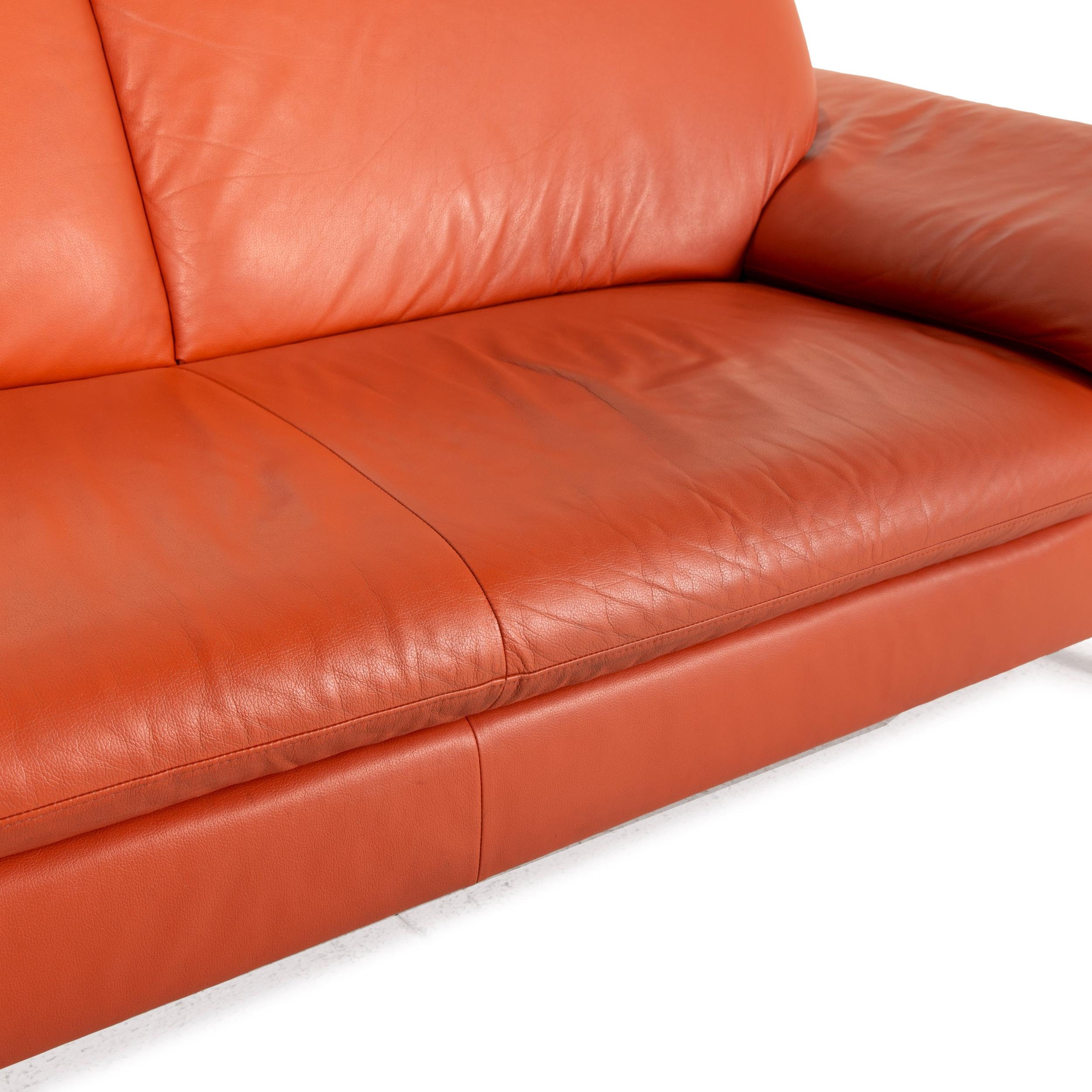 orange leather couch