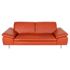Willi Schillig Loop Leather Sofa Orange Three-Seater Couch