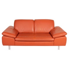 Willi Schillig Loop Ledersofa Orange Zweisitzer Couch