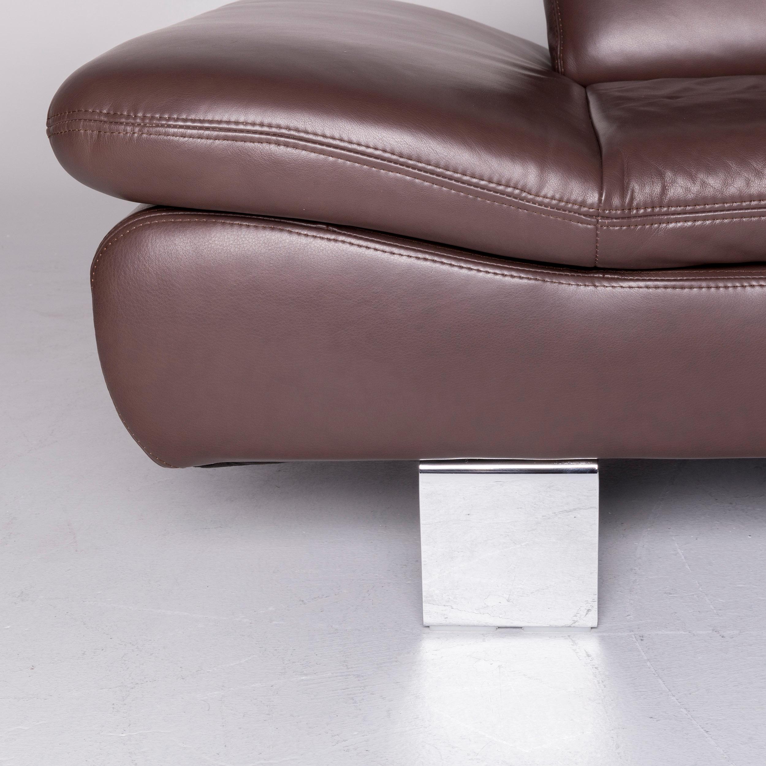 Willi Schillig Lucca Designer Leather Corner Sofa Brown Couch 1