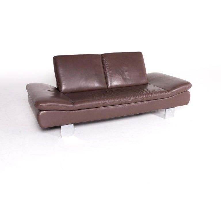 Willi Schillig Lucca Designer Leather Sofa Brown Two Seat Couch