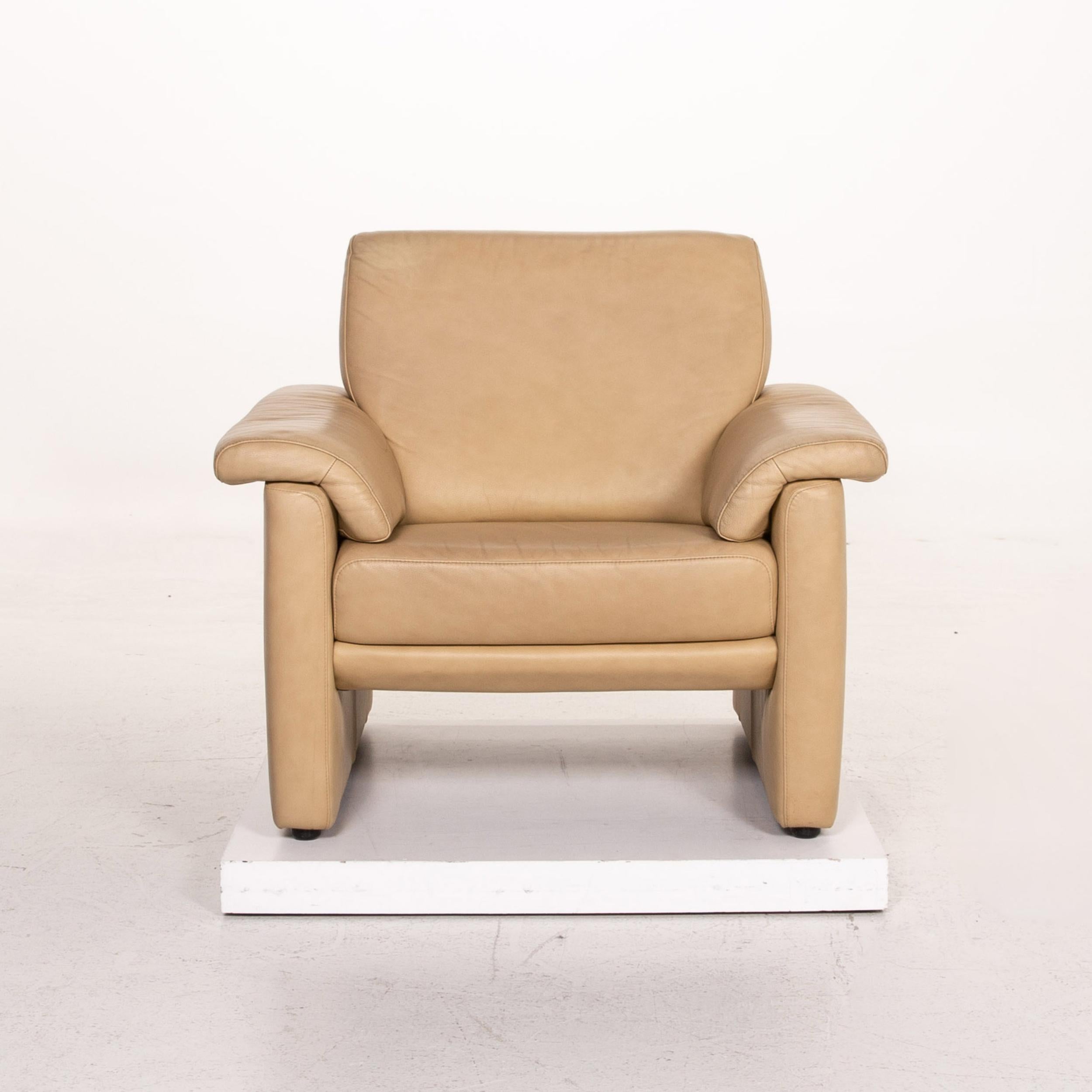 Willi Schillig Lucca Leather Armchair Beige In Excellent Condition In Cologne, DE