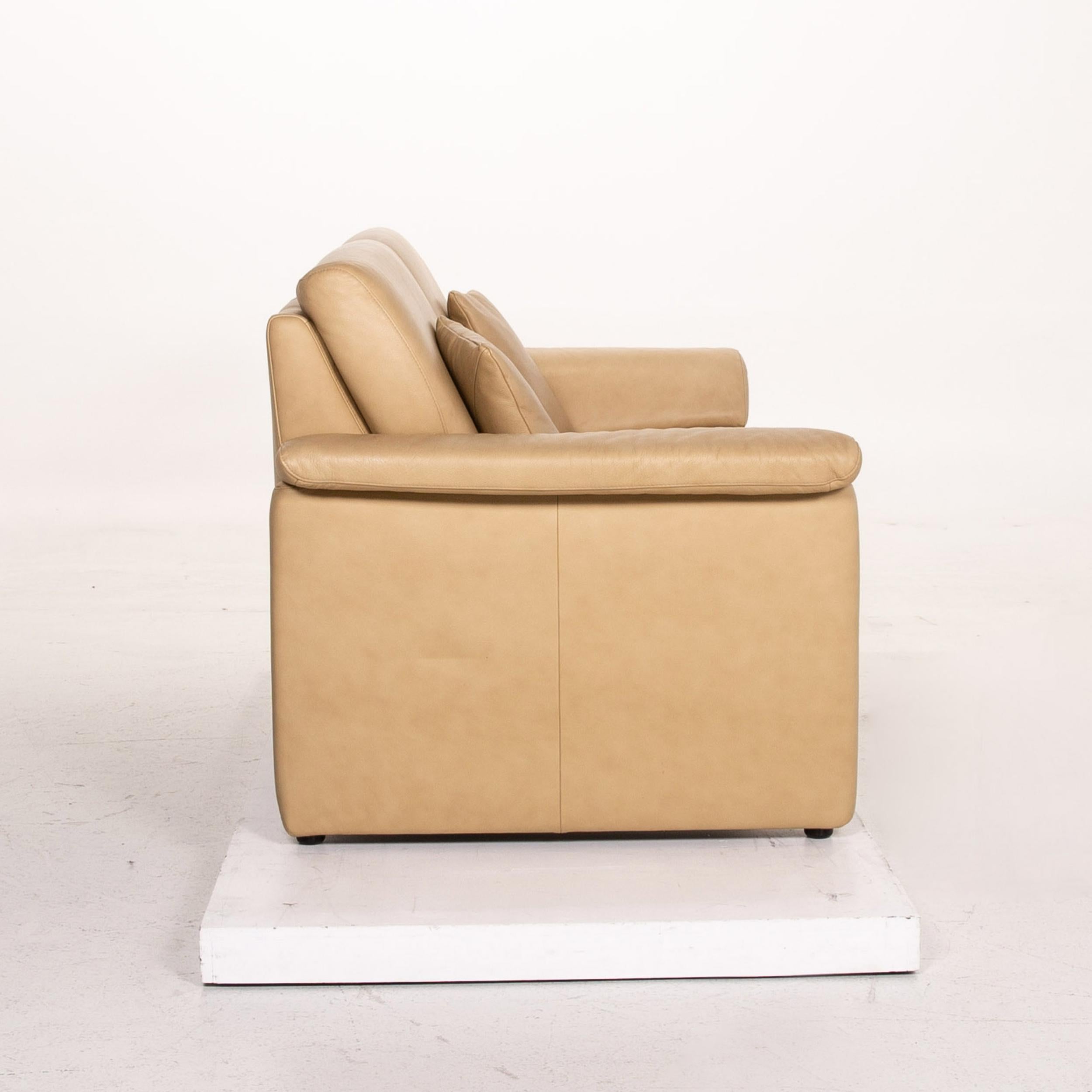 Willi Schillig Lucca Leather Sofa Beige Two-Seat Couch 2