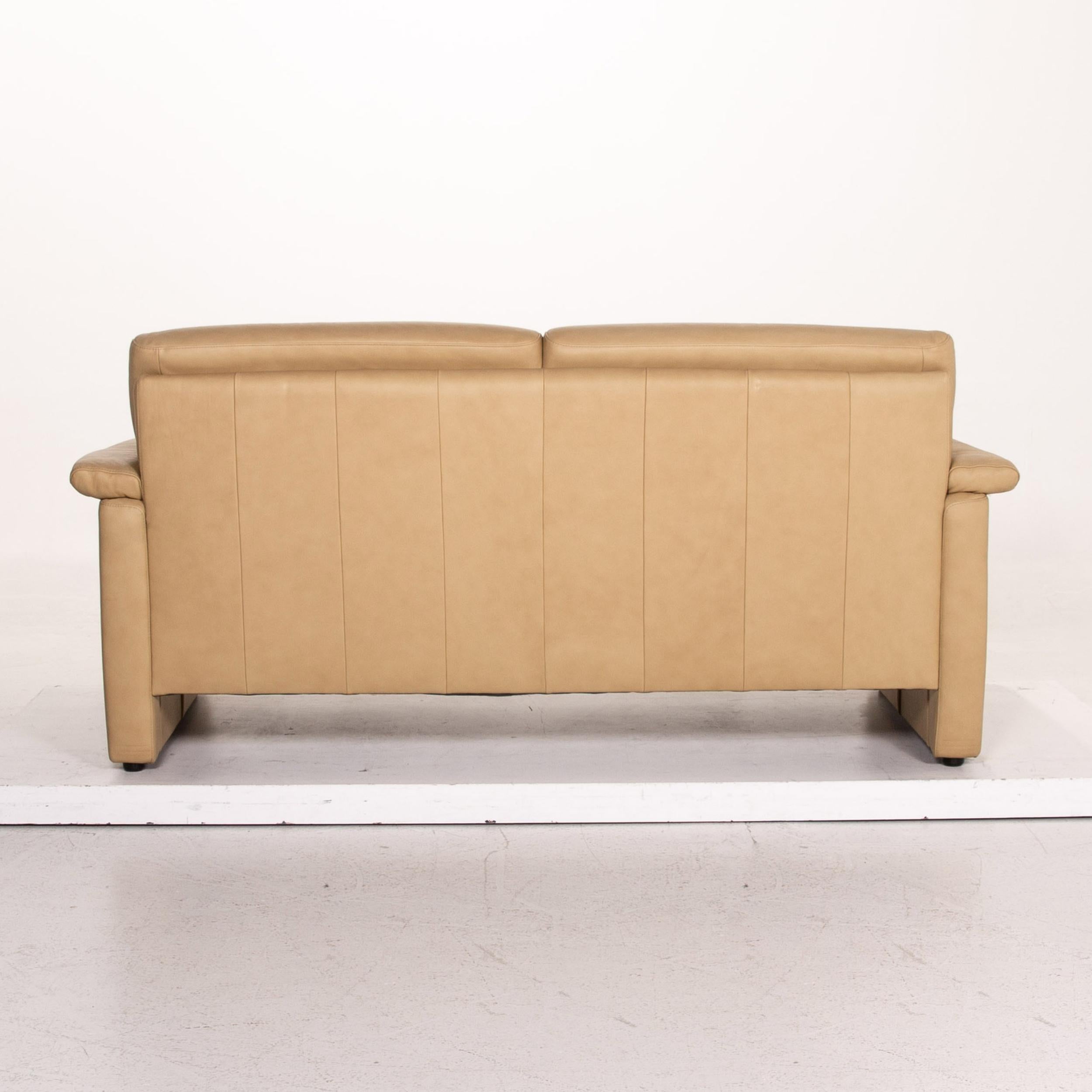 Willi Schillig Lucca Leather Sofa Beige Two-Seat Couch 3