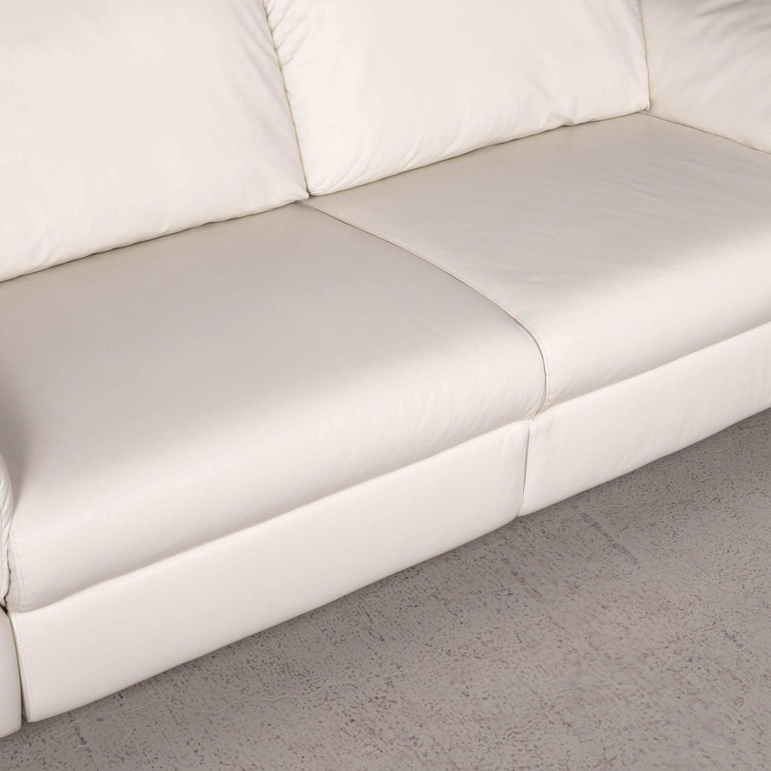 Willi Schillig Sinaatra Designer Leather Sofa White Genuine Leather Two-Seat In Excellent Condition For Sale In Cologne, DE