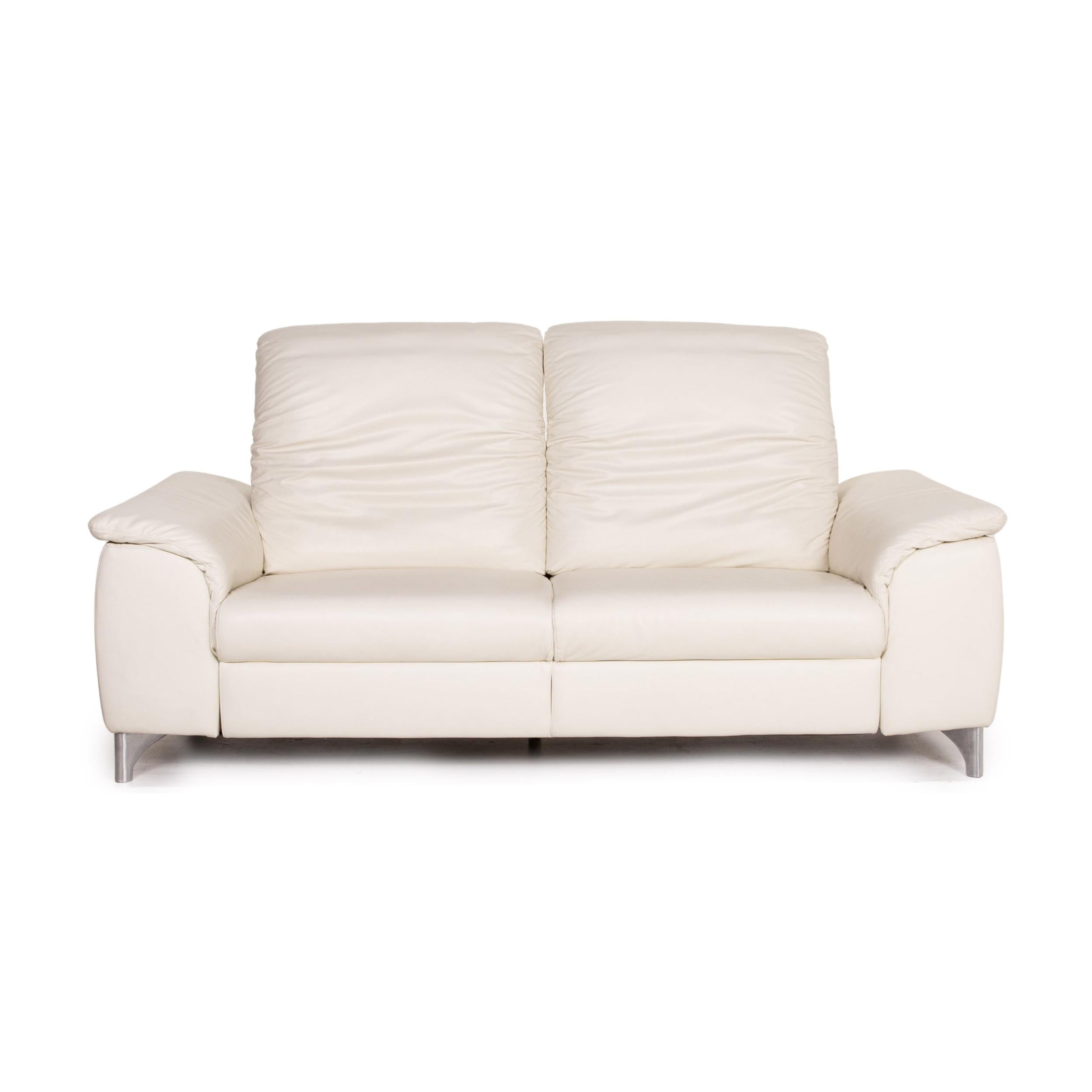 white leather two seater sofa