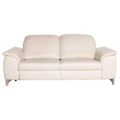 Willi Schillig Sinaatra Leather Sofa White Two-Seater Function Couch