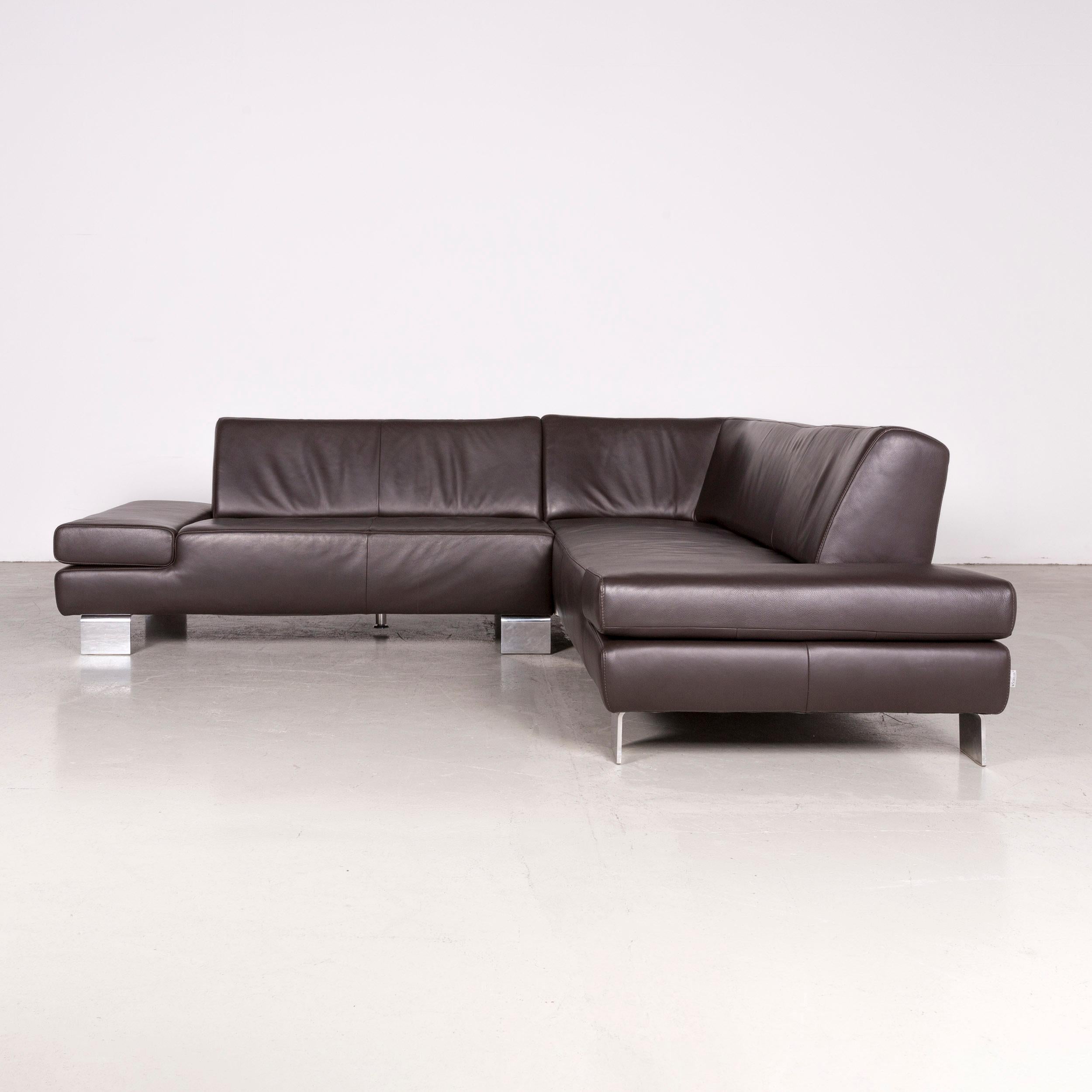Willi Schillig Taboo Designer Leather Corner Sofa Brown Genuine Leather Couch 3