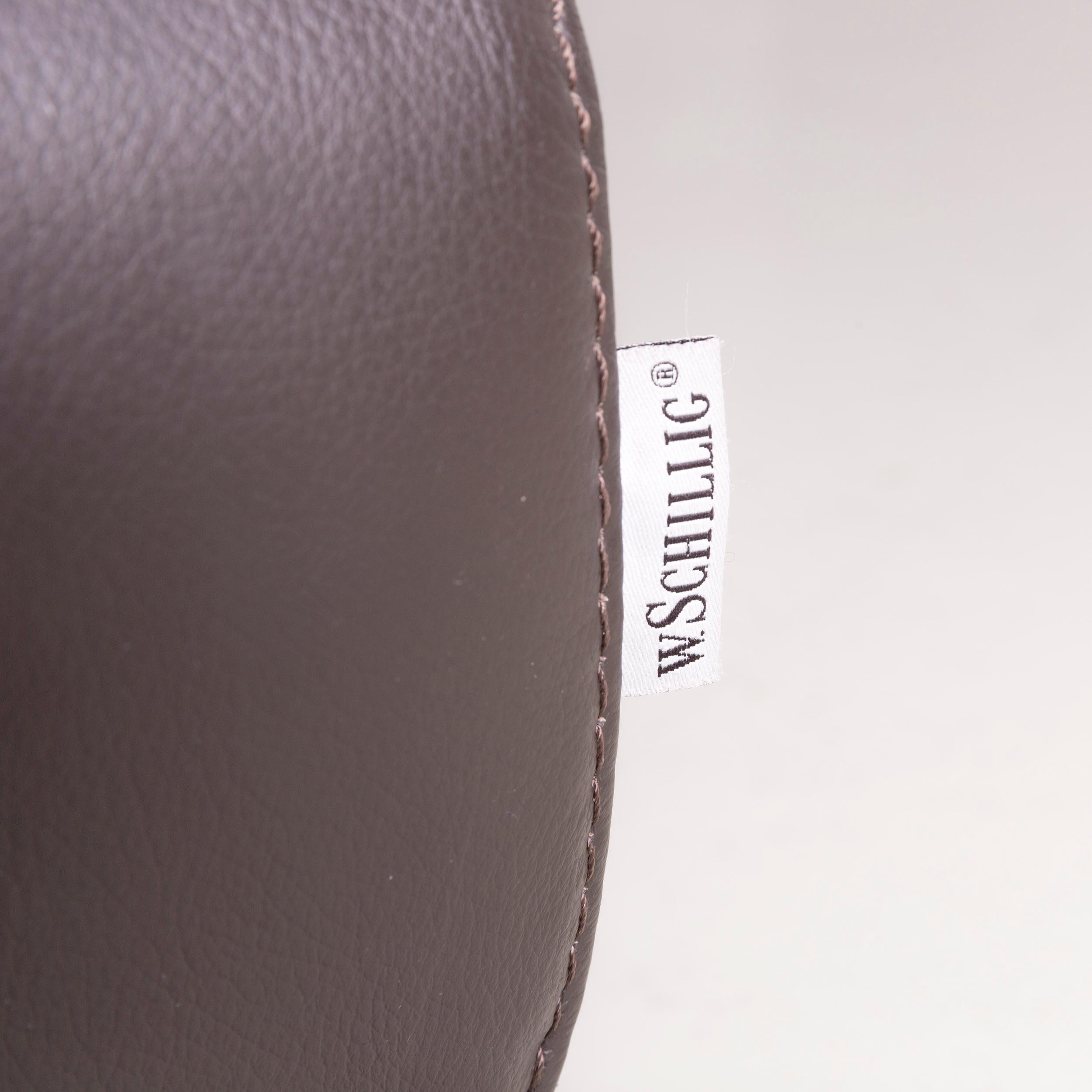 Contemporary Willi Schillig Taboo Designer Leather Corner Sofa Brown Genuine Leather Couch