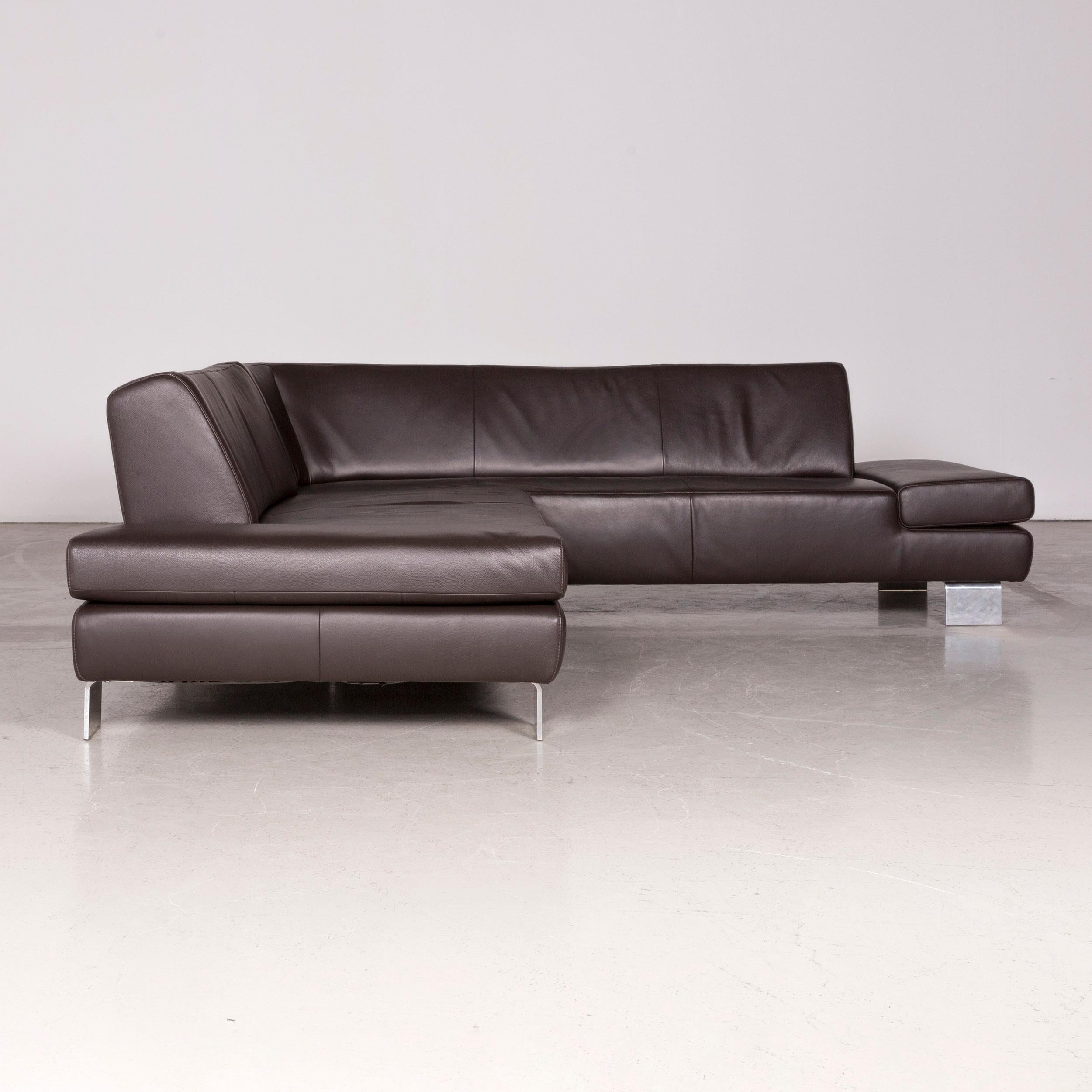 Willi Schillig Taboo Designer Leather Corner Sofa Brown Genuine Leather Couch 1