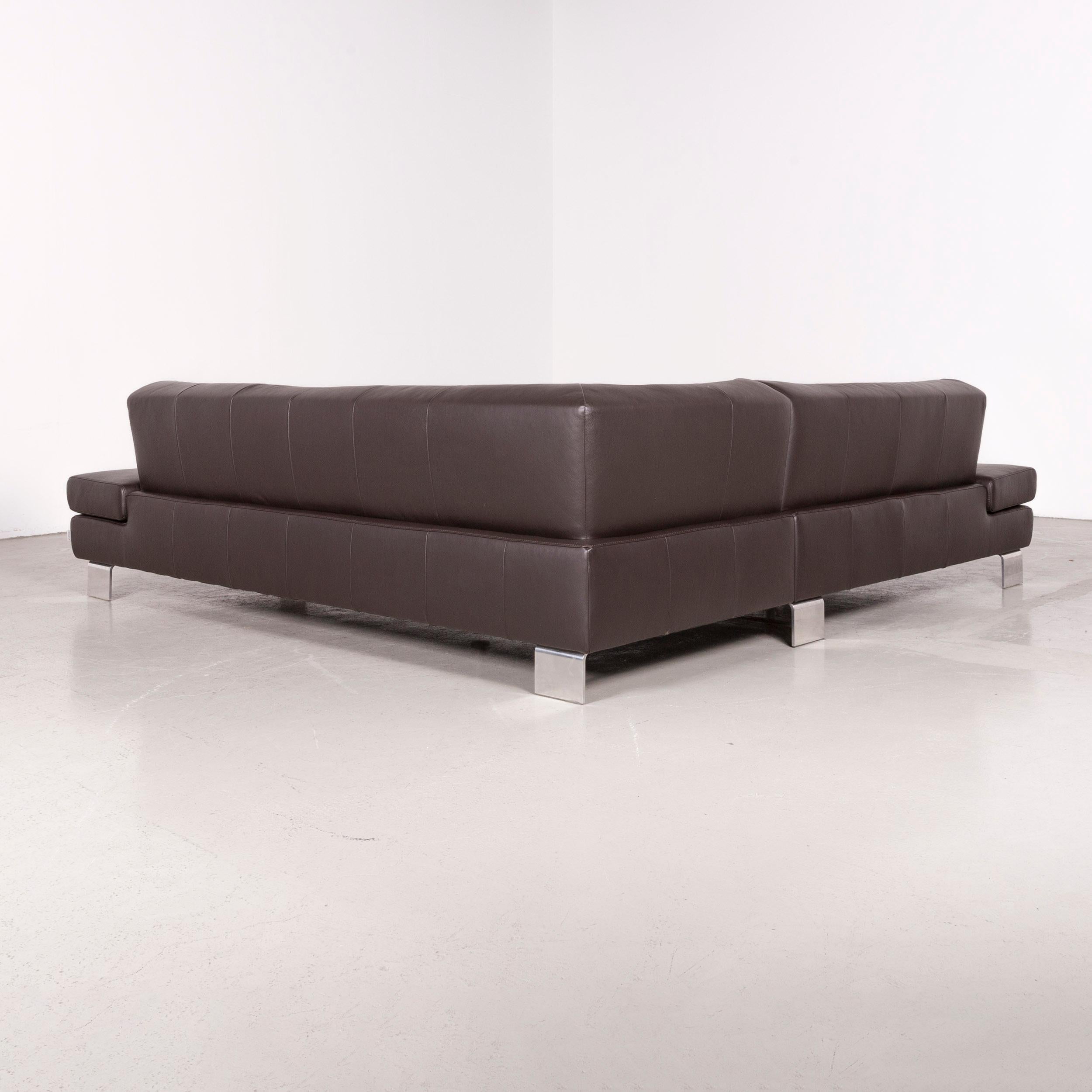 Willi Schillig Taboo Designer Leather Corner Sofa Brown Genuine Leather Couch 2