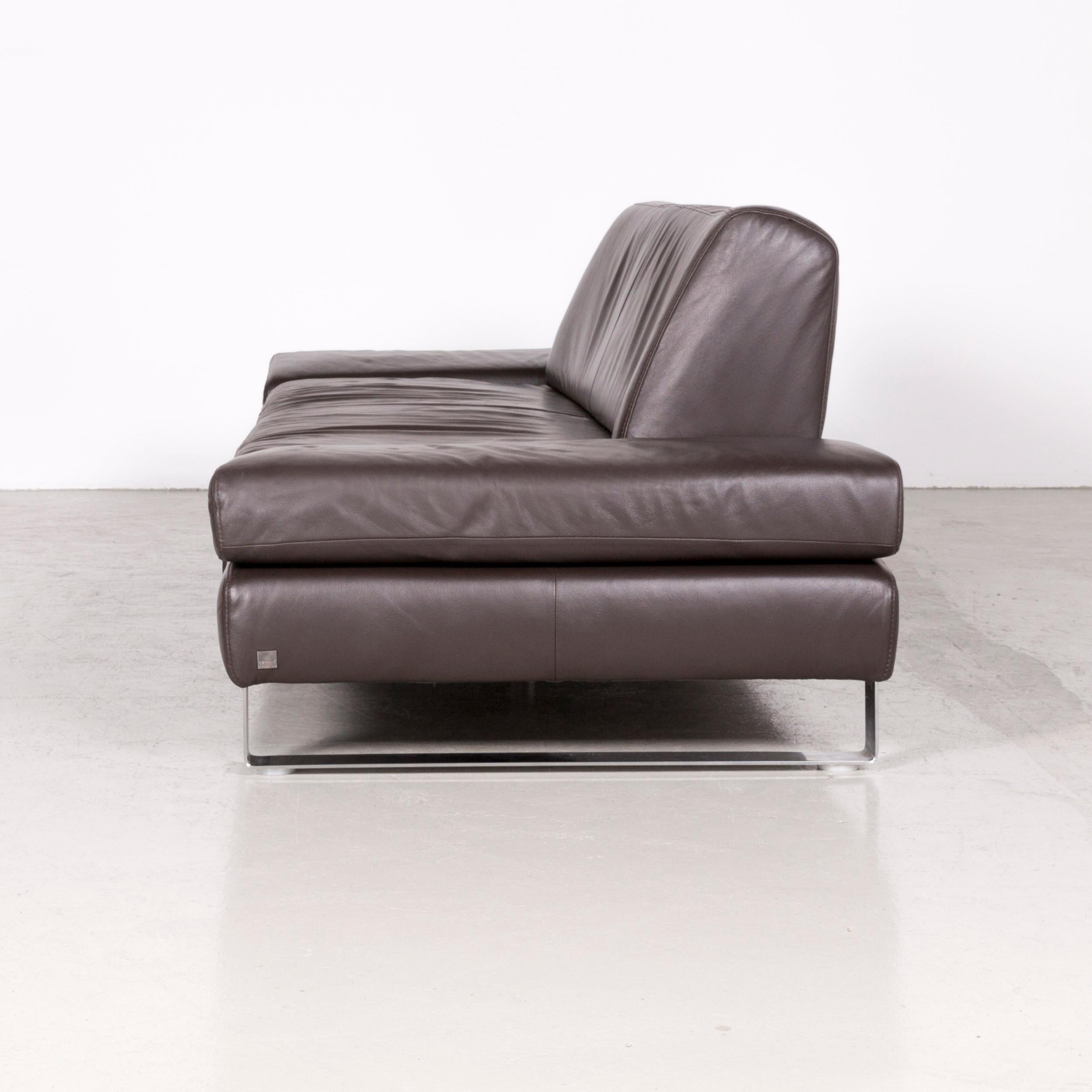 Willi Schillig Taboo Designer Ledersofa Brown Dreisitzer Couch im Angebot 7