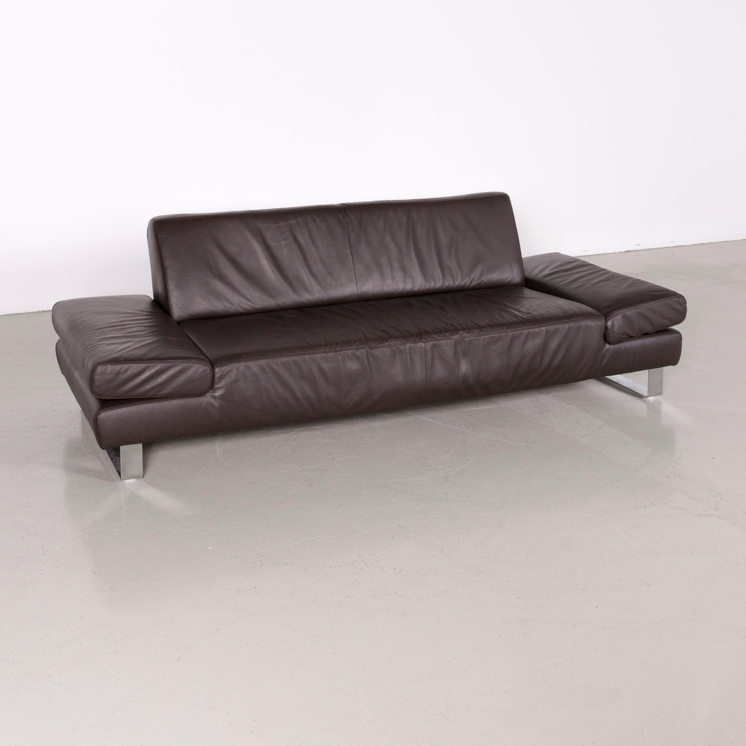 We bring to you an Willi Schillig Taboo designer leather sofa brown three-seat couch.

































 